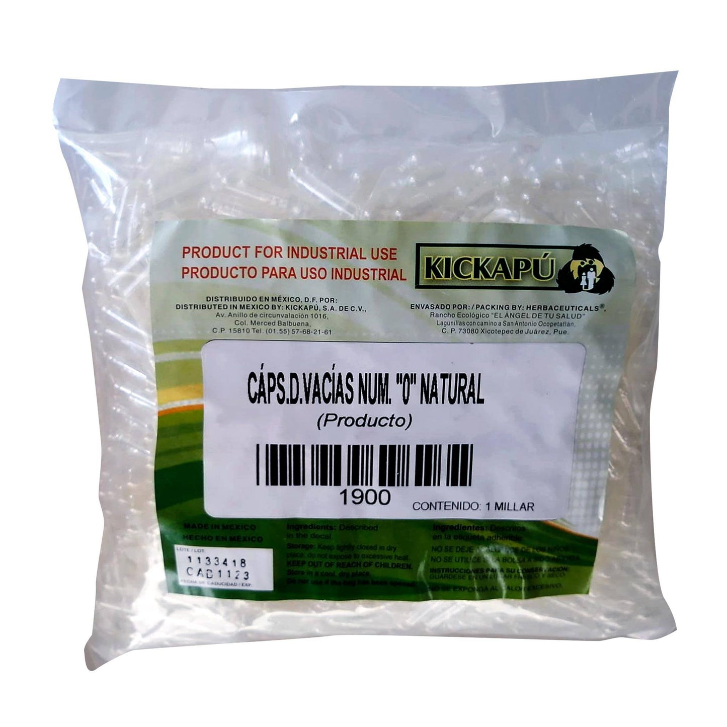 CÁPSULAS VACÍAS ™ Número "0" bolsa con 1000