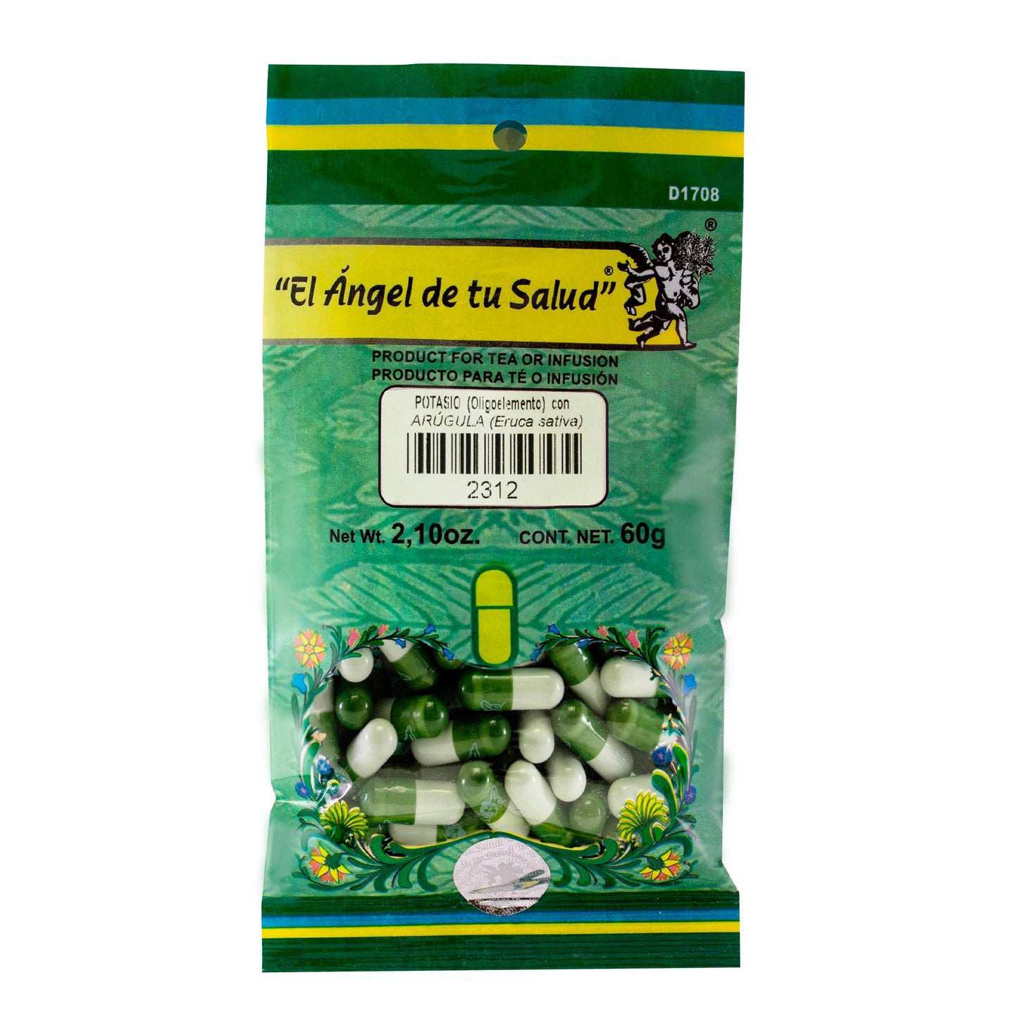 ARÚGULA hoja con POTASIO ™ Cápsula dura bolsa verde 60