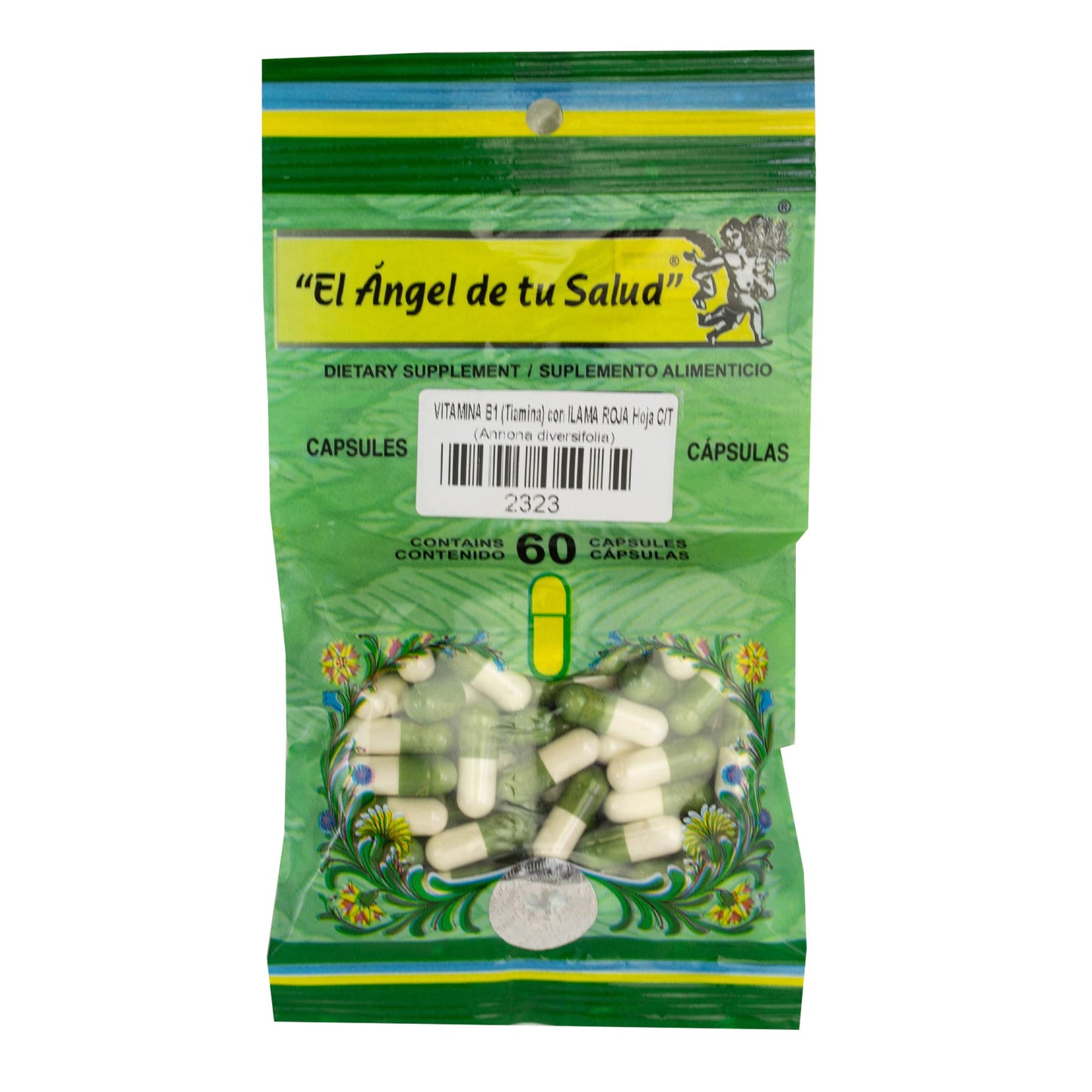 ILAMA ROJA hoja con VITAMINA B1 ™ Cápsula dura bolsa verde 60