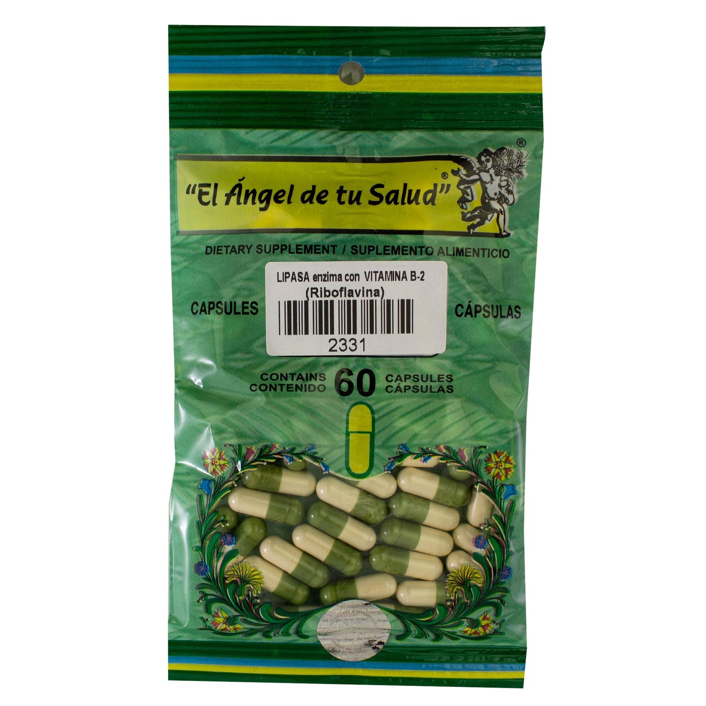 LIPASA con VITAMINA B2 ™ Cápsula dura bolsa verde 60