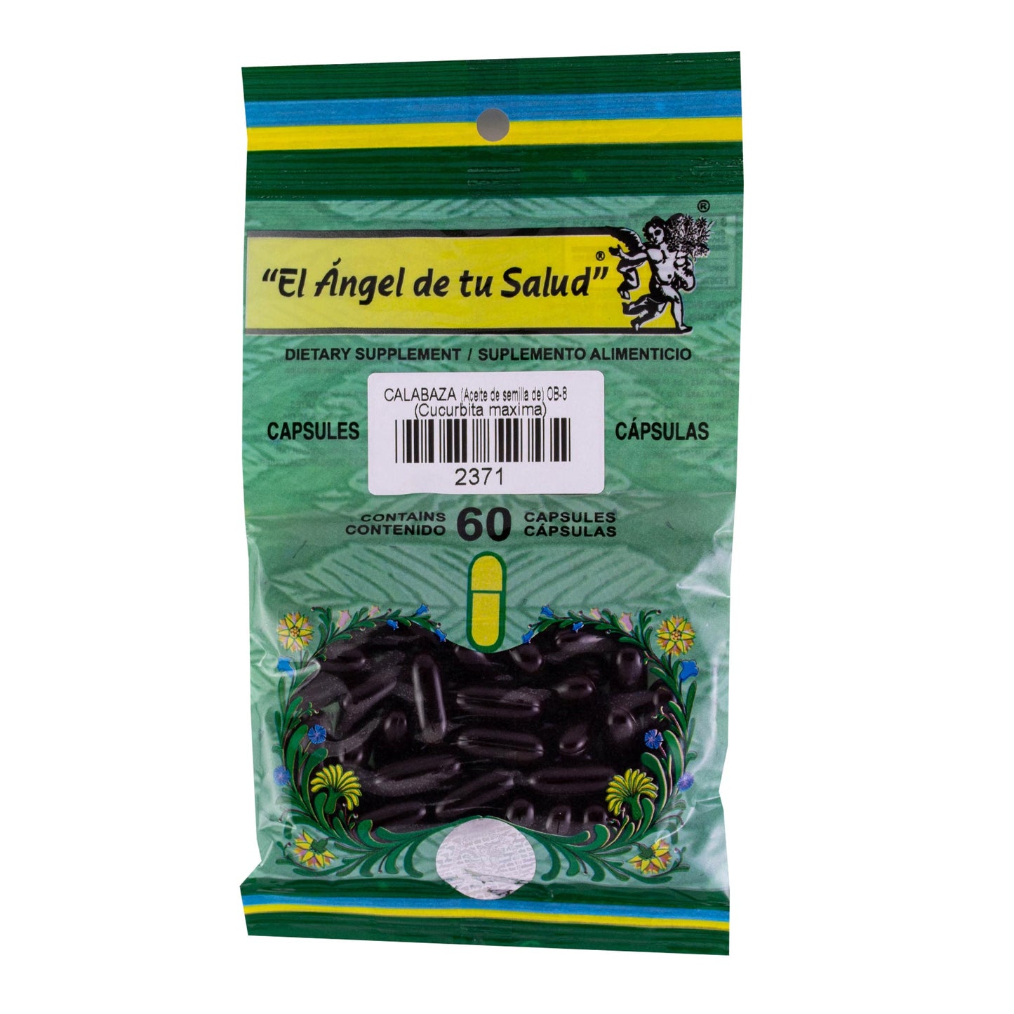 CALABAZA Semilla Aceite ™ Cápsula blanda bolsa verde 60 NIÑOS