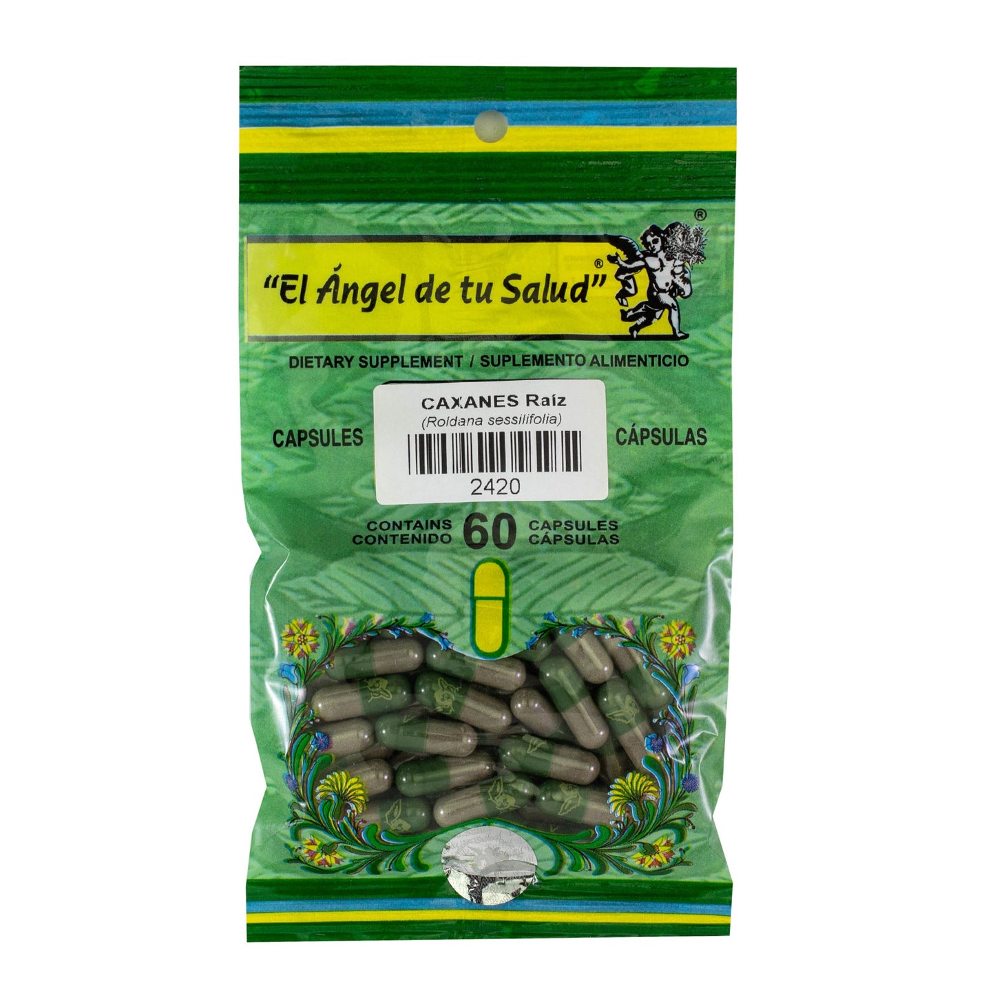 CAXANES raíz ™ Cápsula dura bolsa verde 60