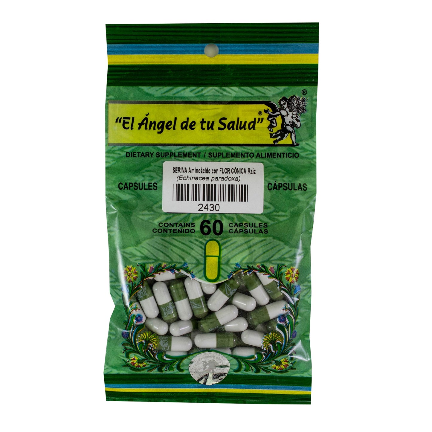 FLOR CÓNICA con SERINA ™ Cápsula dura bolsa verde 60