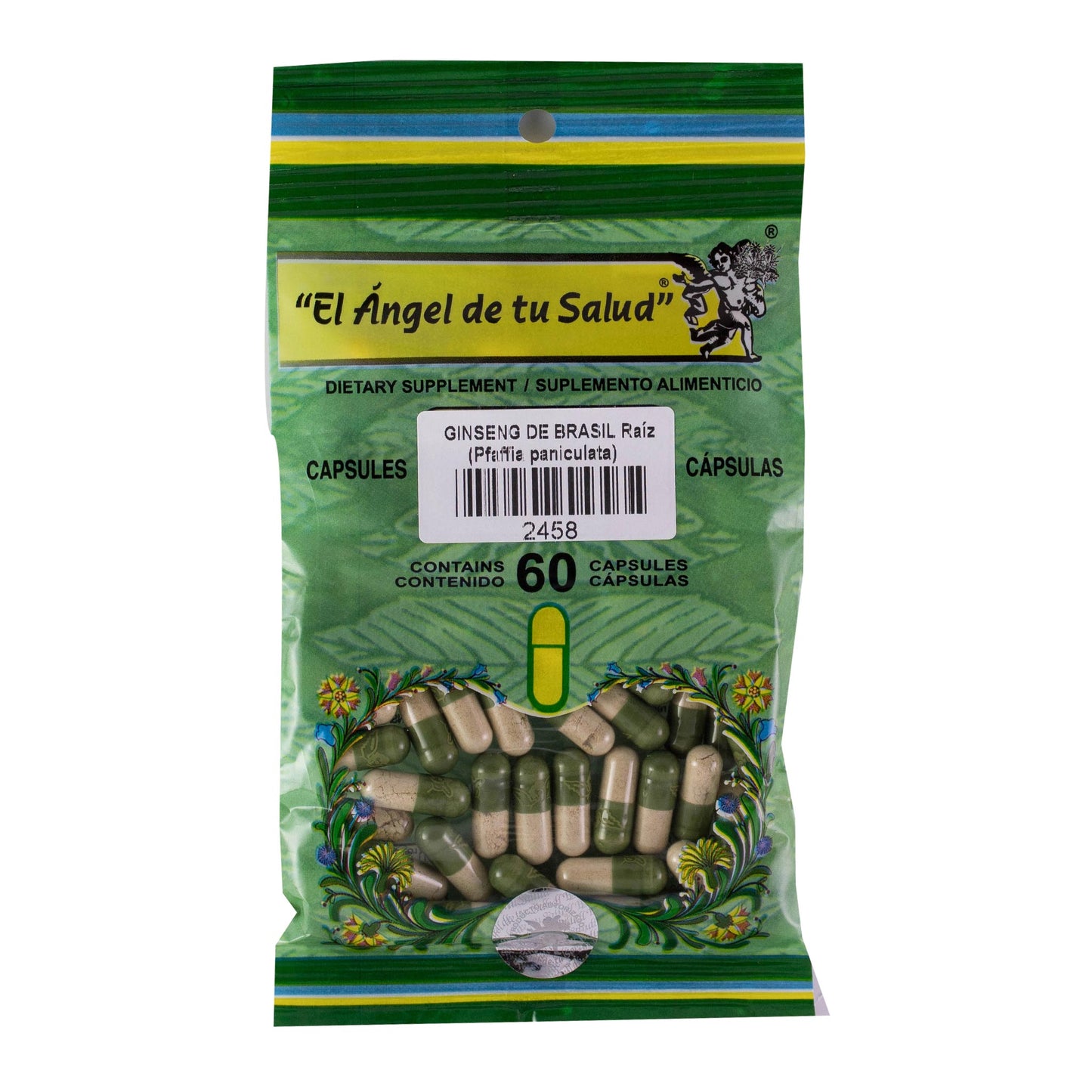 GINSENG DE BRASIL raíz ™ Cápsula dura bolsa verde 60