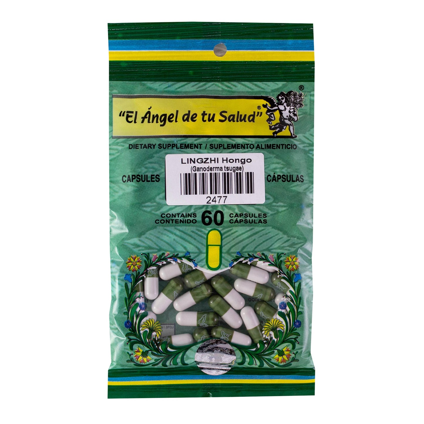 LINGZHI Hongo ™ Cápsula dura bolsa verde 60