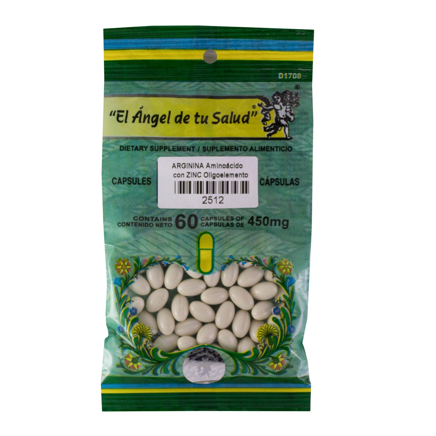 ARGININA con ZINC ™ Cápsula blanda bolsa verde 60