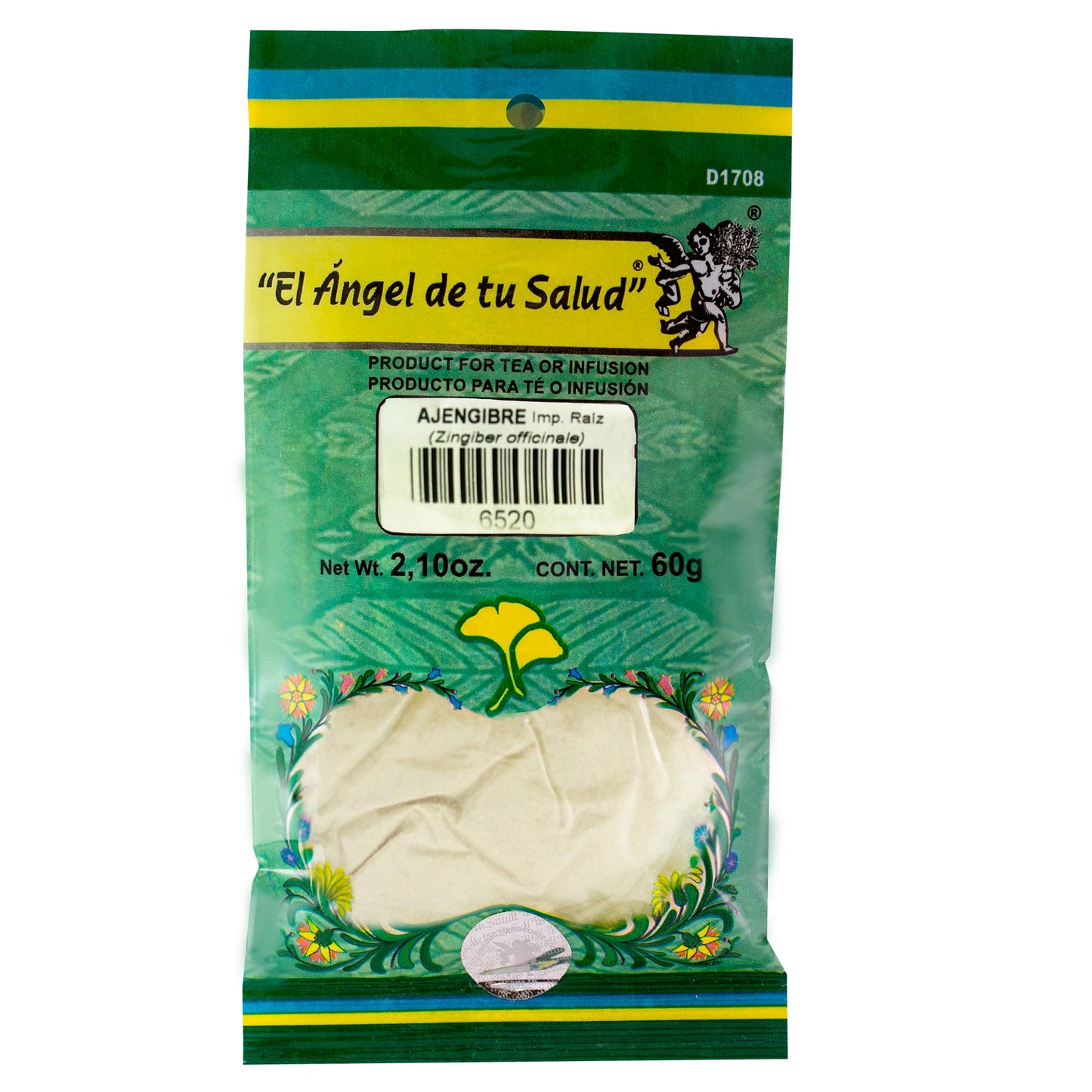 AJENGIBRE raíz Importación ™ Polvo bolsa verde 60g