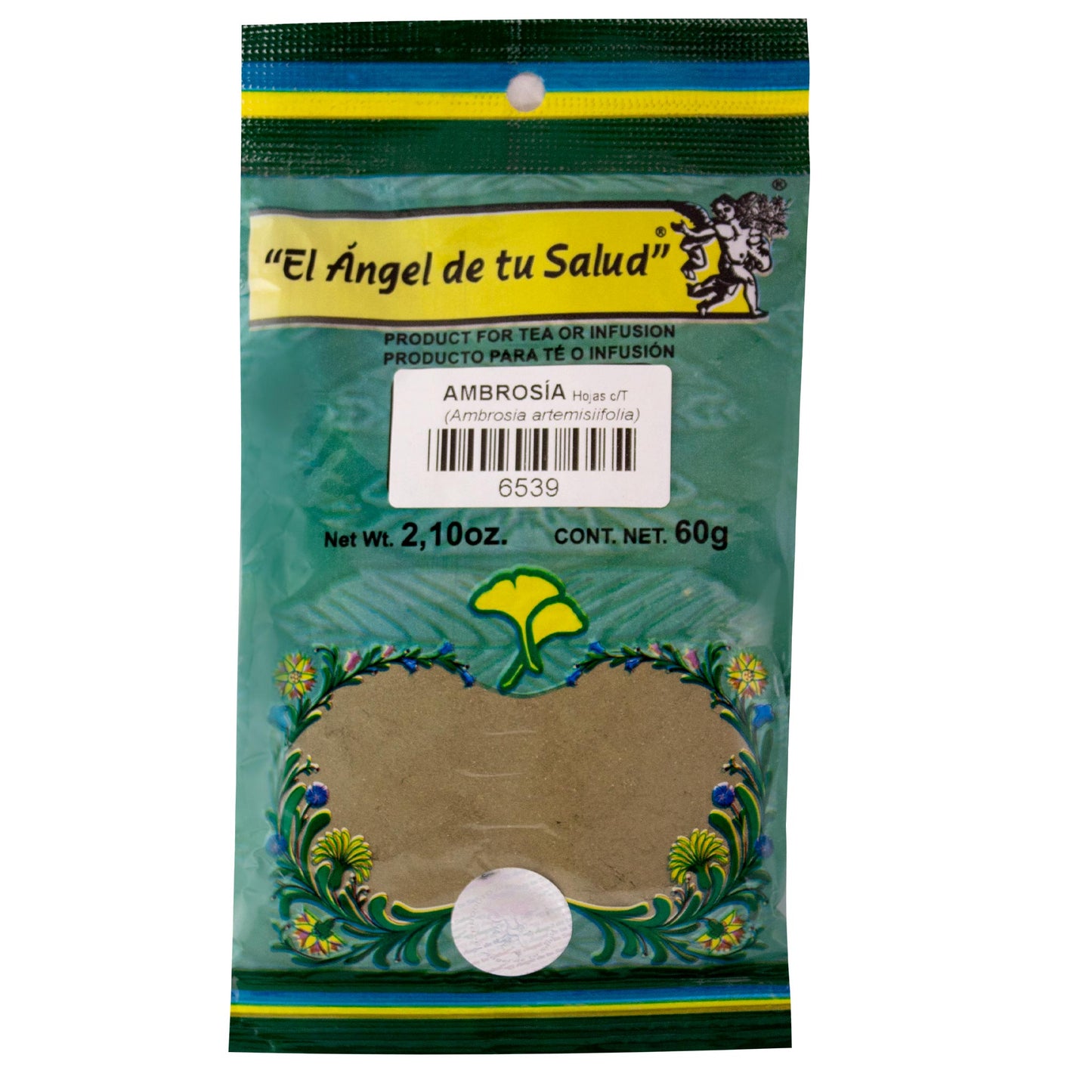 AMBROSÍA hojas con tallo ™ Polvo bolsa verde 60g