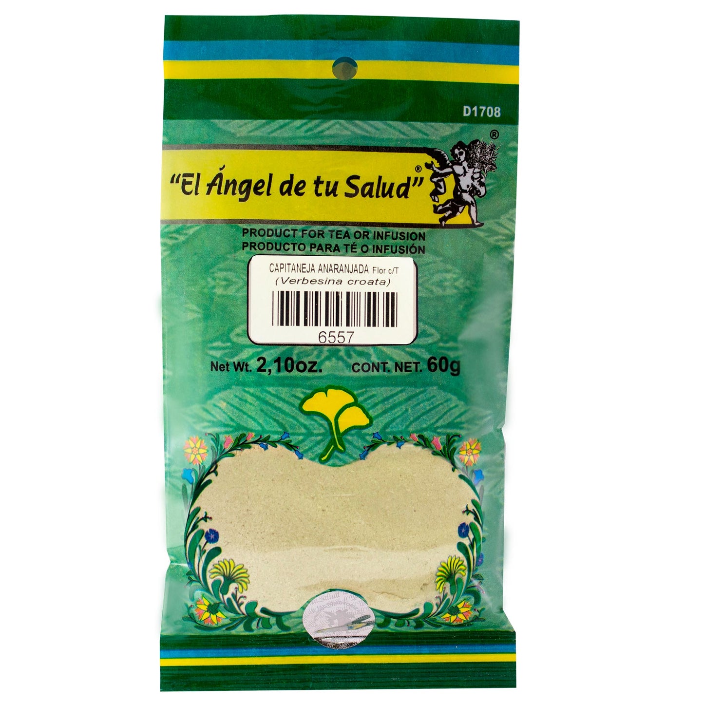 CAPITANEJA ANARANJADA flor con tallo ™ Polvo bolsa verde 60g