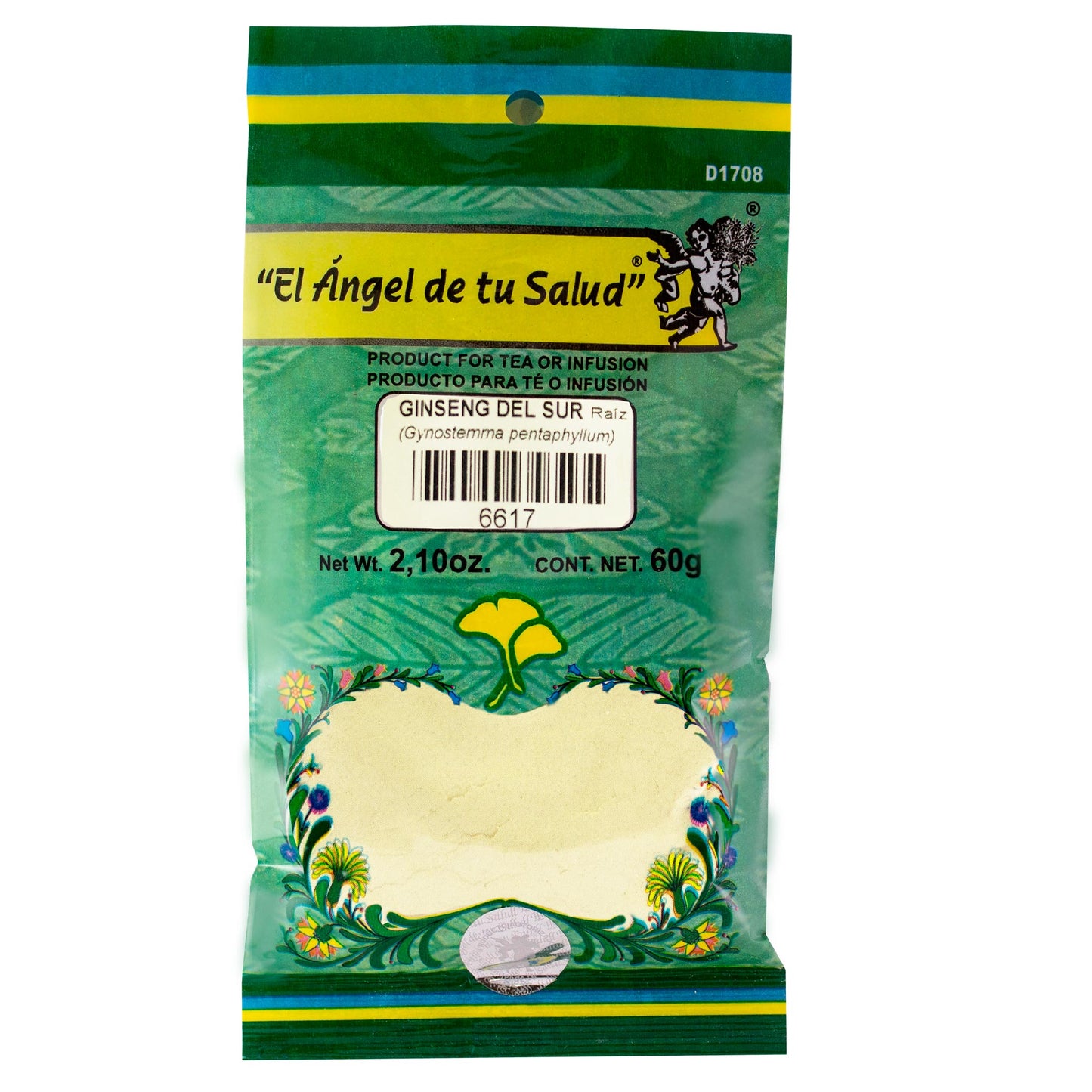 GINSENG DEL SUR raíz ™ Polvo bolsa verde 60g