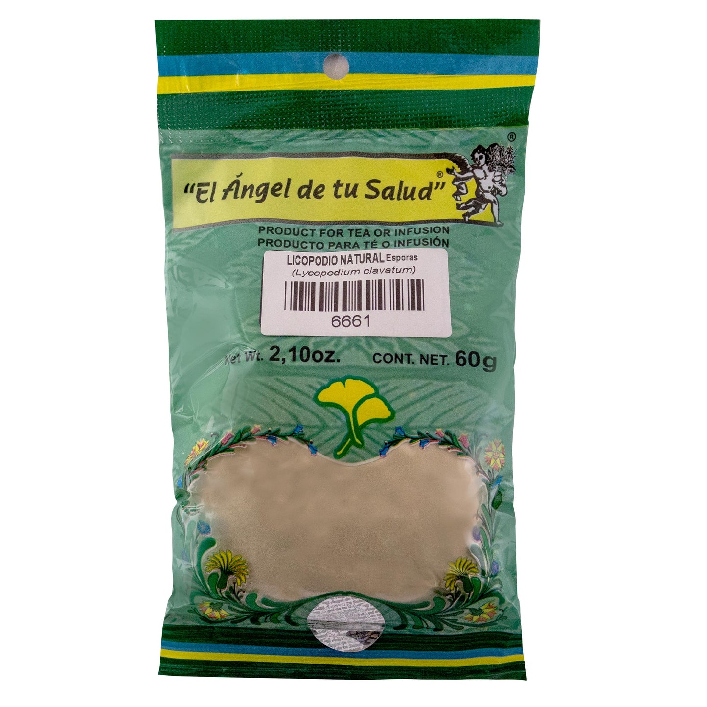 LICOPODIO NATURAL Esporas ™ Polvo bolsa verde 60g