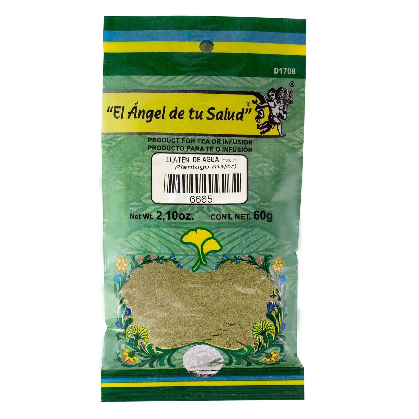 LLANTÉN DE AGUA hojas con tallo ™ Polvo bolsa verde 60g