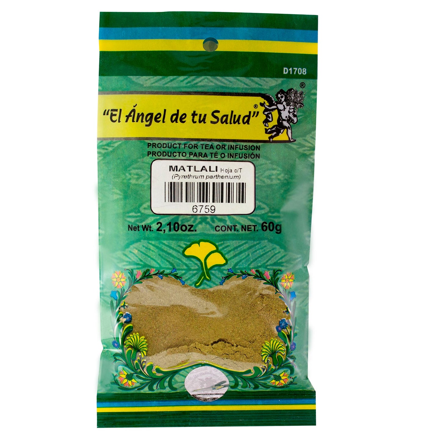 MATLALI hojas con tallo ™ Polvo bolsa verde 60g