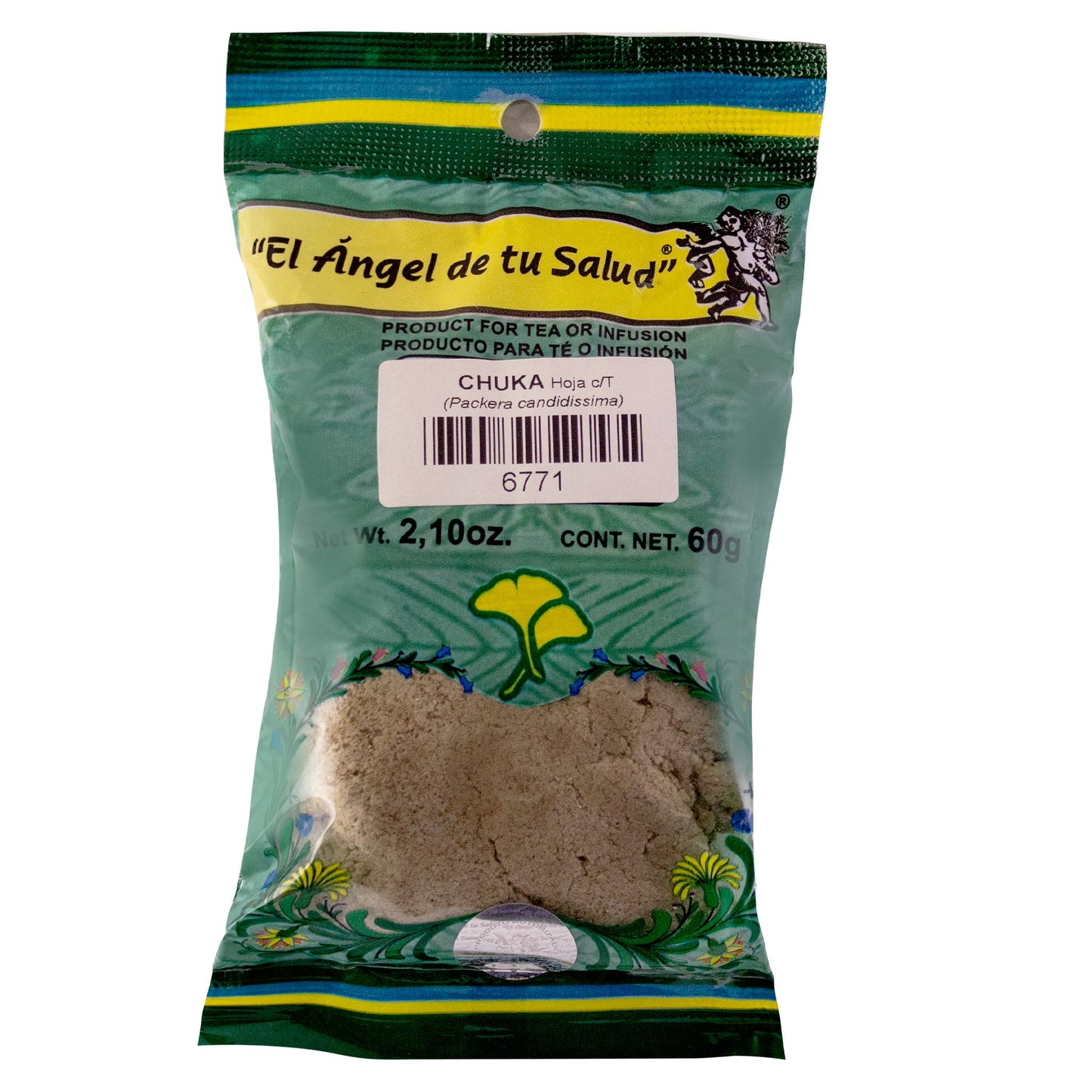 CHUKA hojas con tallo ™ Polvo bolsa verde 60g