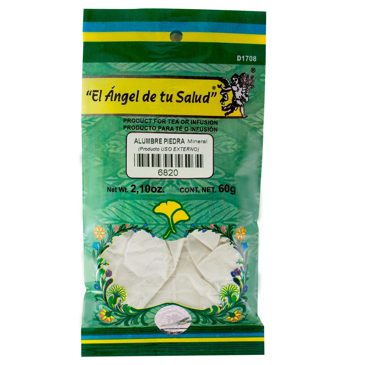 ALUMBRE PIEDRA Producto ™ Polvo bolsa verde 60g USO EXTERNO