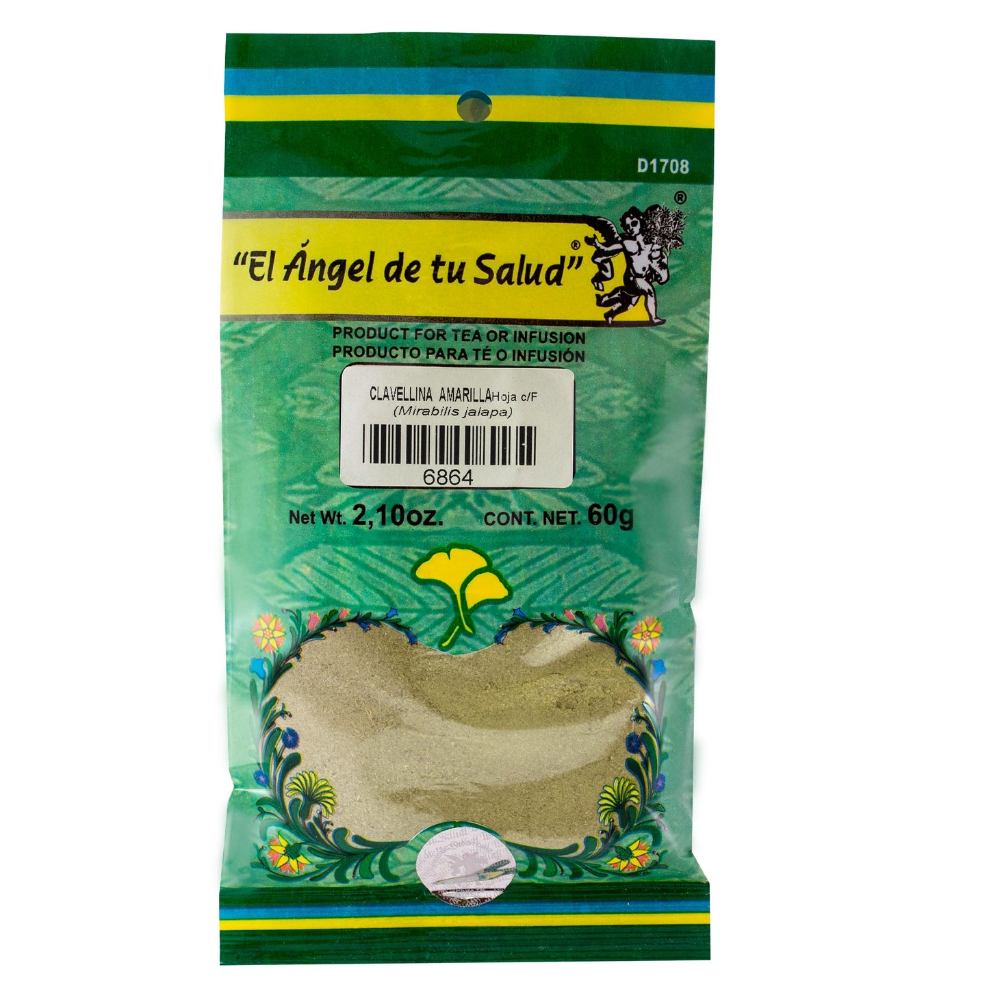 CLAVELLINA AMARILLA hojas con flor ™ Polvo bolsa verde 60g