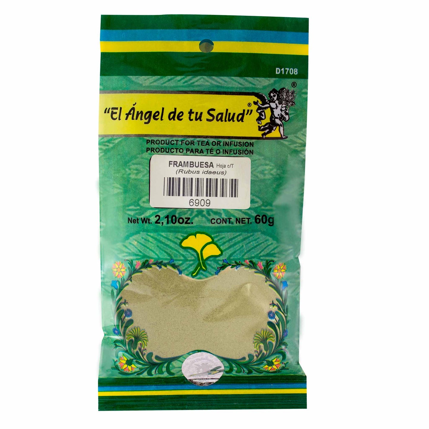 FRAMBUESA hojas con tallo ™ Polvo bolsa verde 60g
