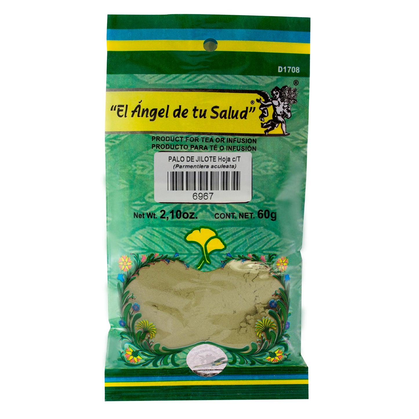 PALO DE JILOTE hojas con tallo ™ Polvo bolsa verde 60g