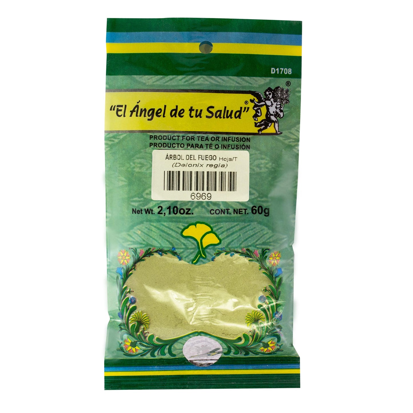 ÁRBOL DE FUEGO hojas con tallo ™ Polvo bolsa verde 60g