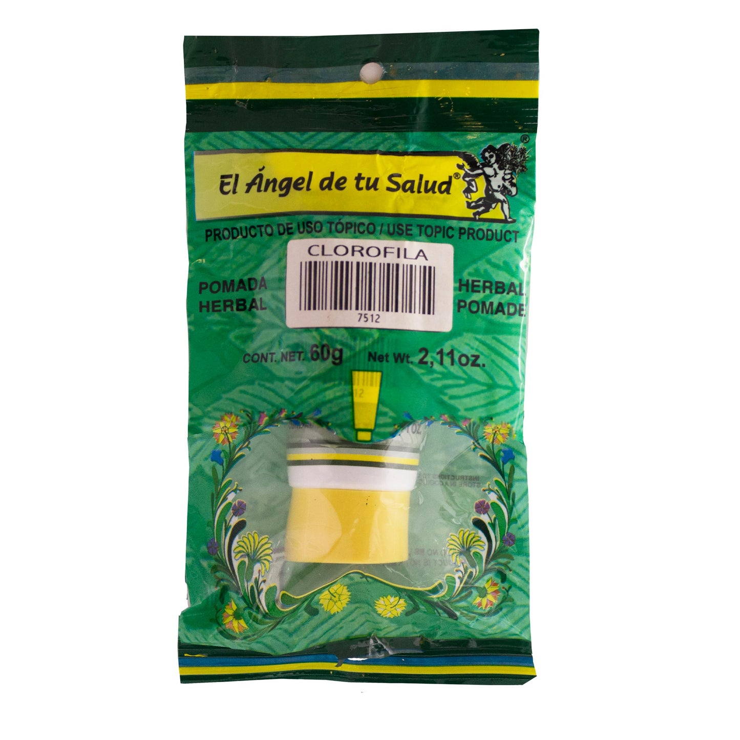 Pomada CLOROFILA ™ bolsa verde tubo 60g
