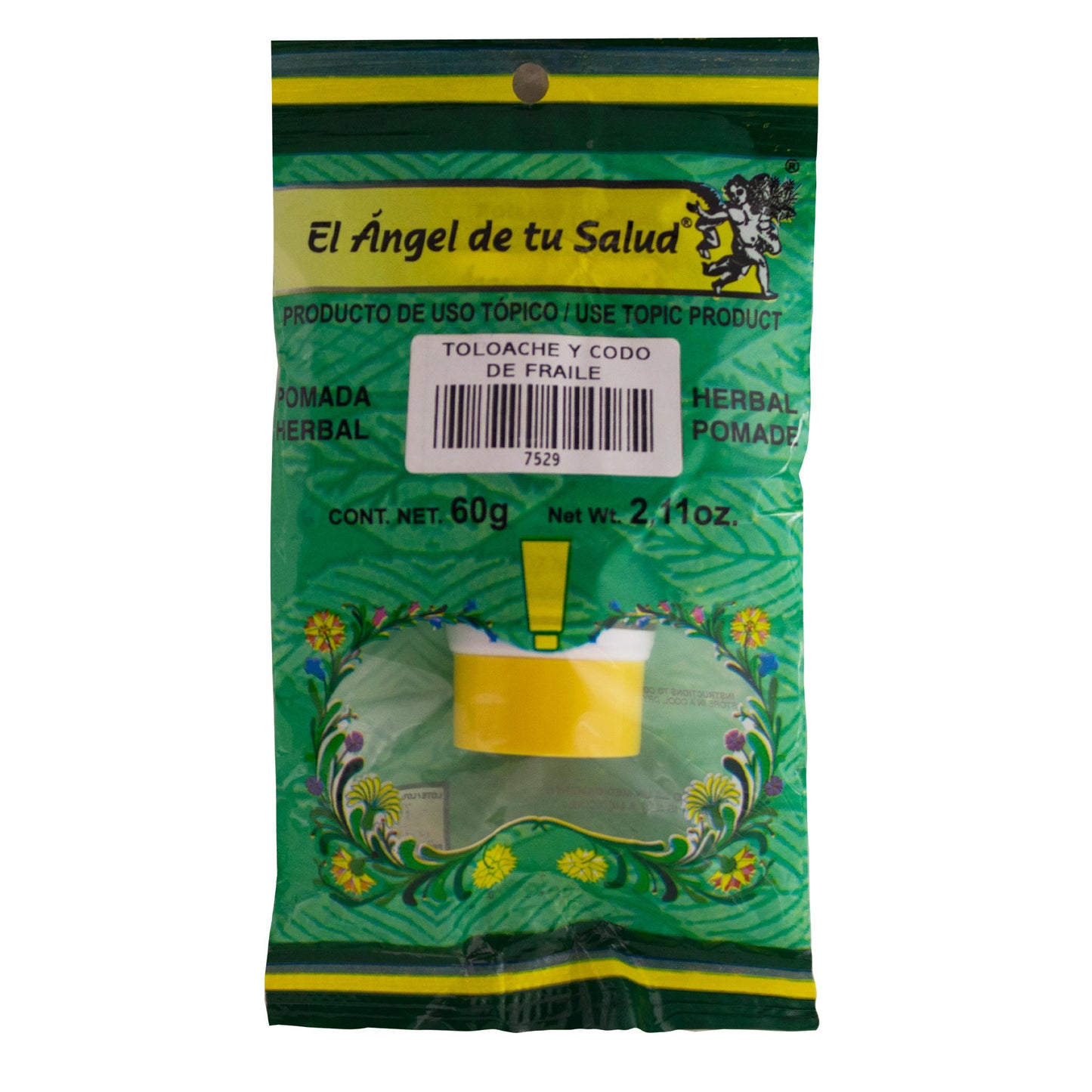 Pomada TOLOACHE Y CODO DE FRAYLE ™ bolsa verde tubo 60g
