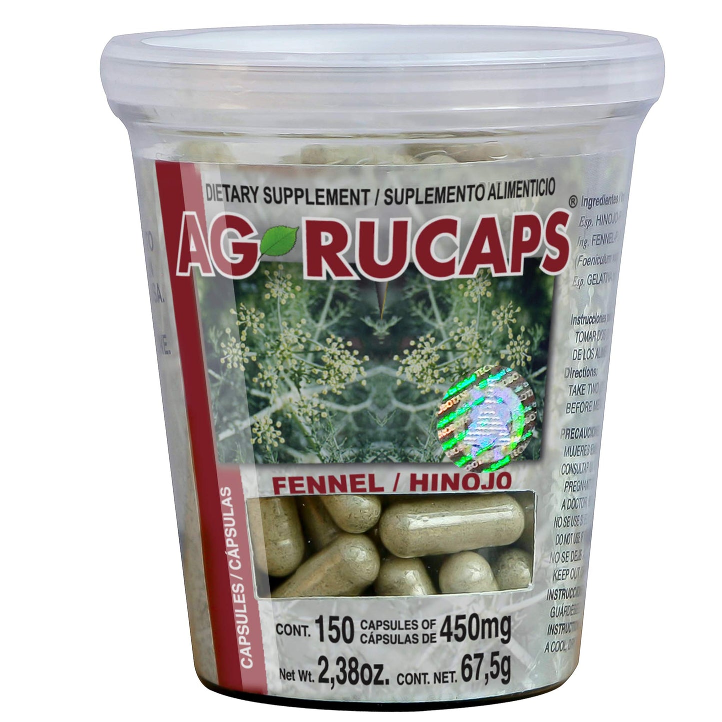 Cápsulas AGRUCAPS ® hinojo hojas frasco 150