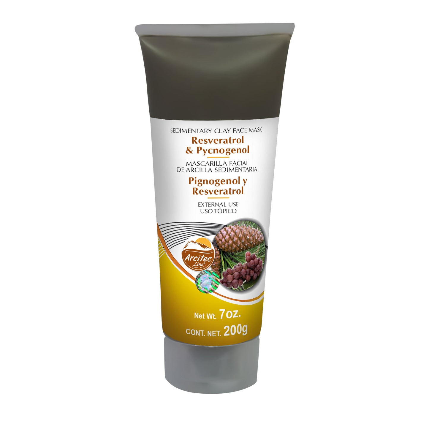 Mascarilla facial ARCITEC LINE ® arcilla sedimentaria con pignogenol y resveratrol tubo 200g