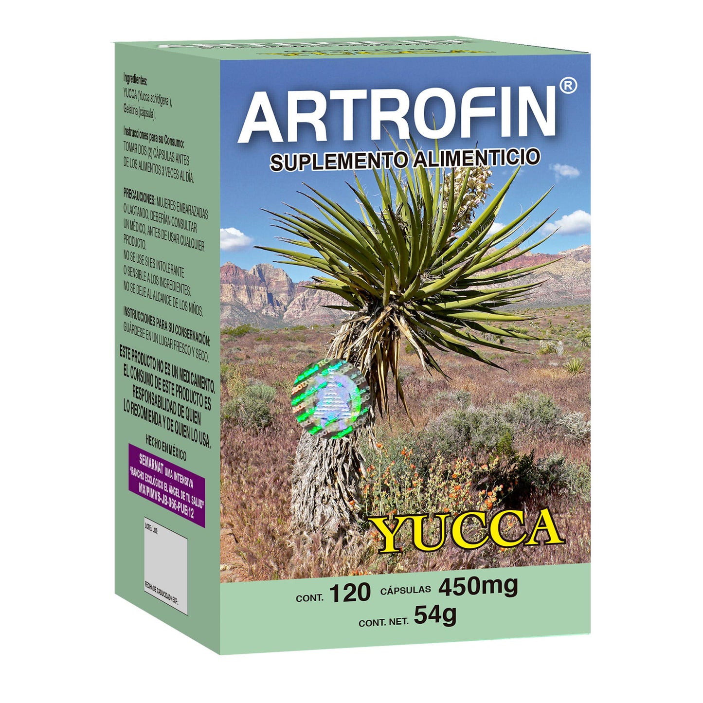 Cápsulas ARTROFIN ® yucca caja frasco 120