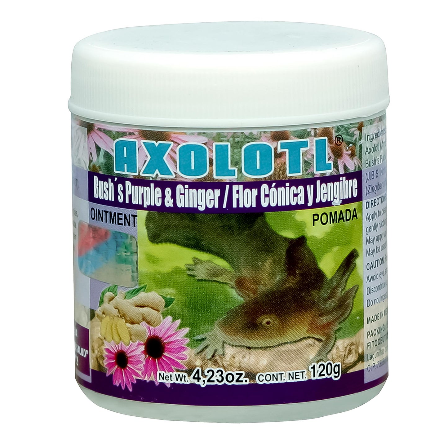 Pomada AXOLOTL ® flor cónica y jengibre tarro 120g