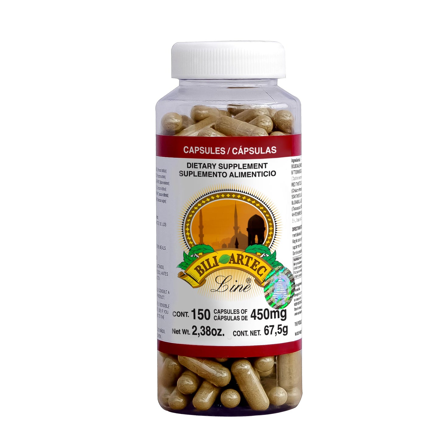 Cápsulas BILIARTEC LINE ® hojas de boldina con bisbirinda frasco 150