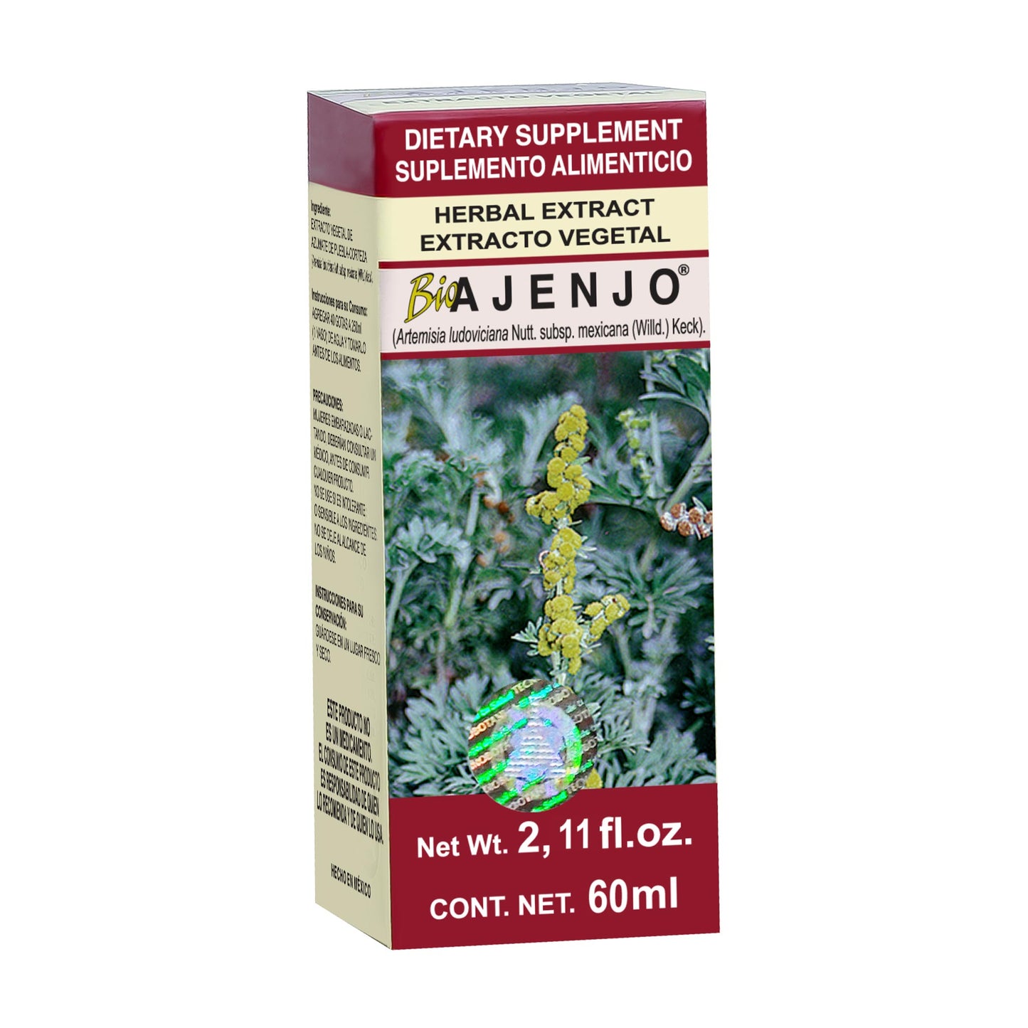 Extracto vegetal BIOAJENJO ® corteza de azumate de puebla caja frasco gotero 60ml