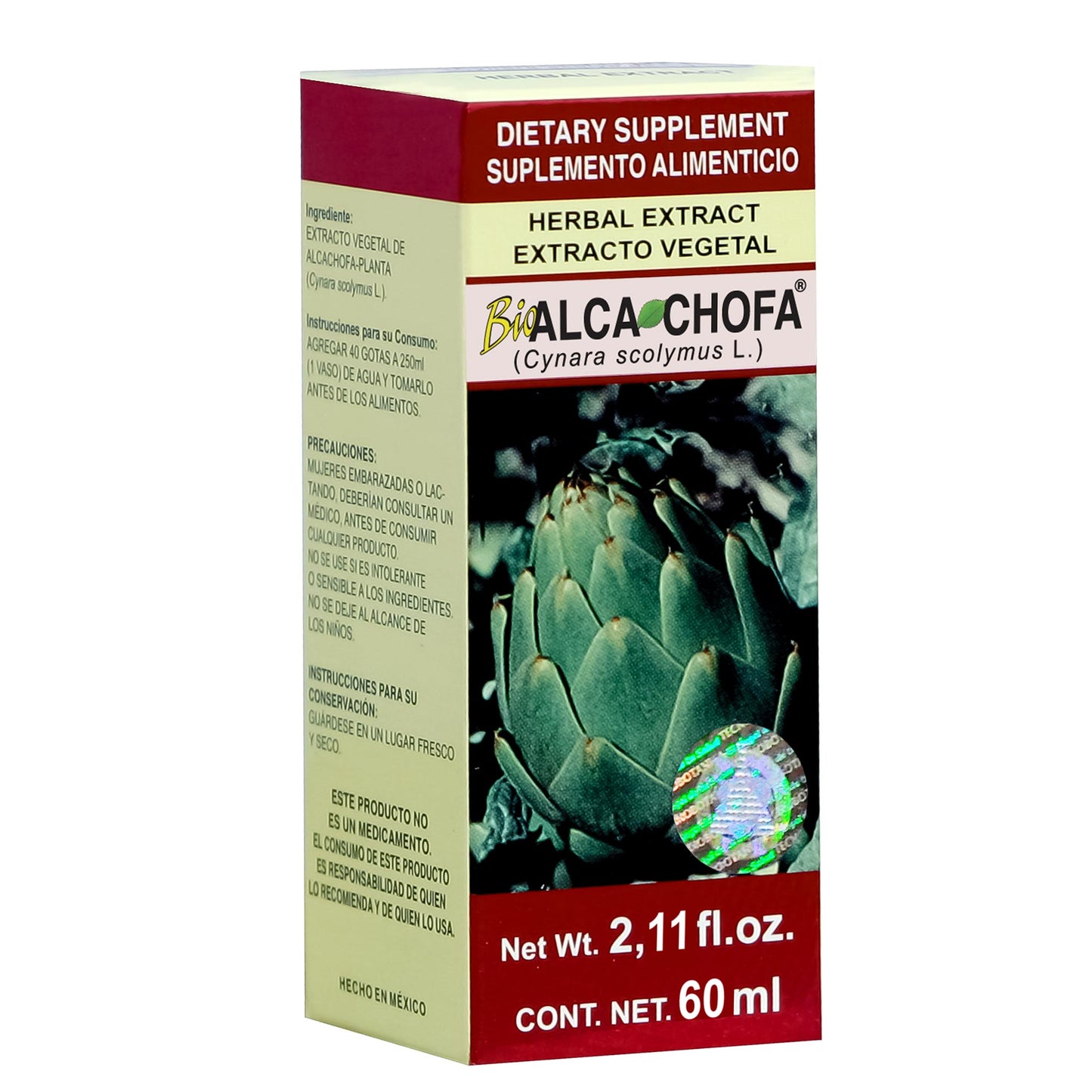 Extracto vegetal BIOALCACHOFA ® alcachofa caja frasco gotero 60ml