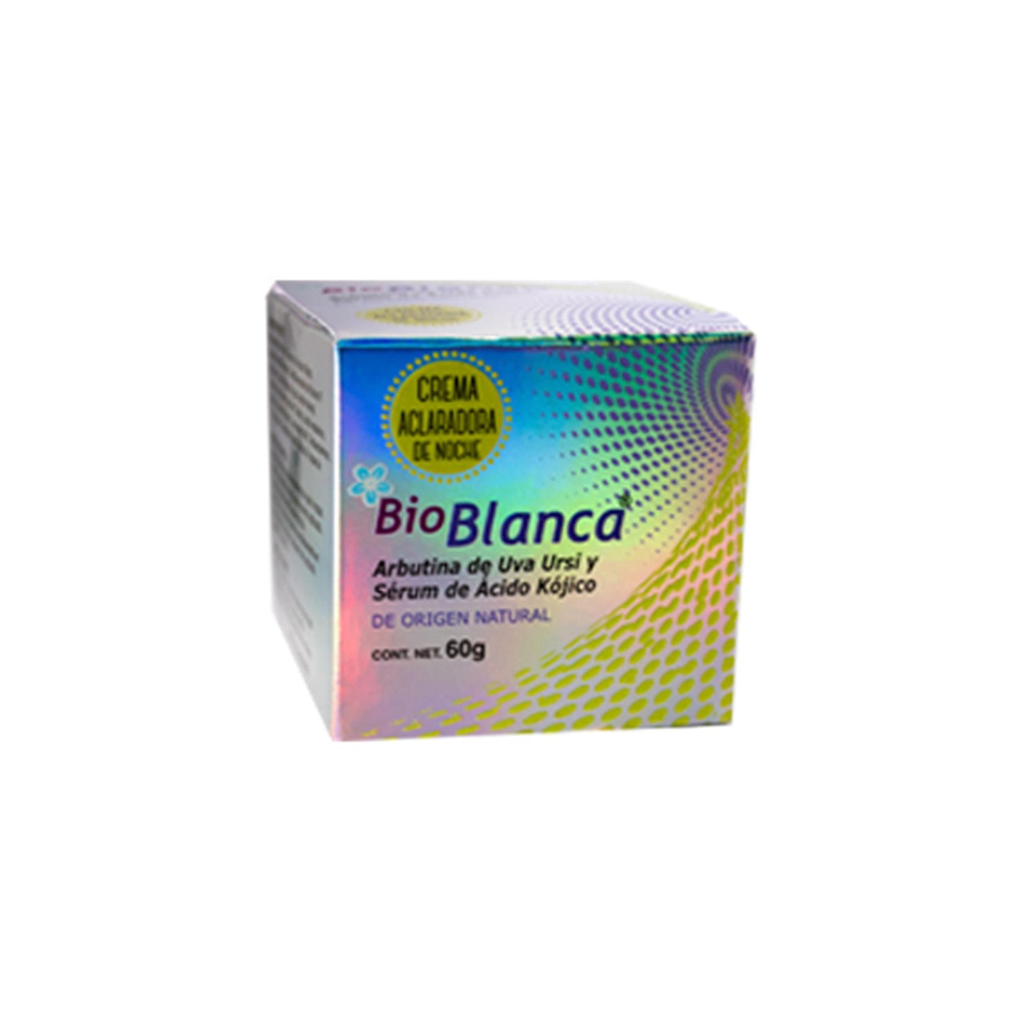 Crema aclaradora de noche BIOBLANCA® arbutina y ácido kójico caja tarro 60g