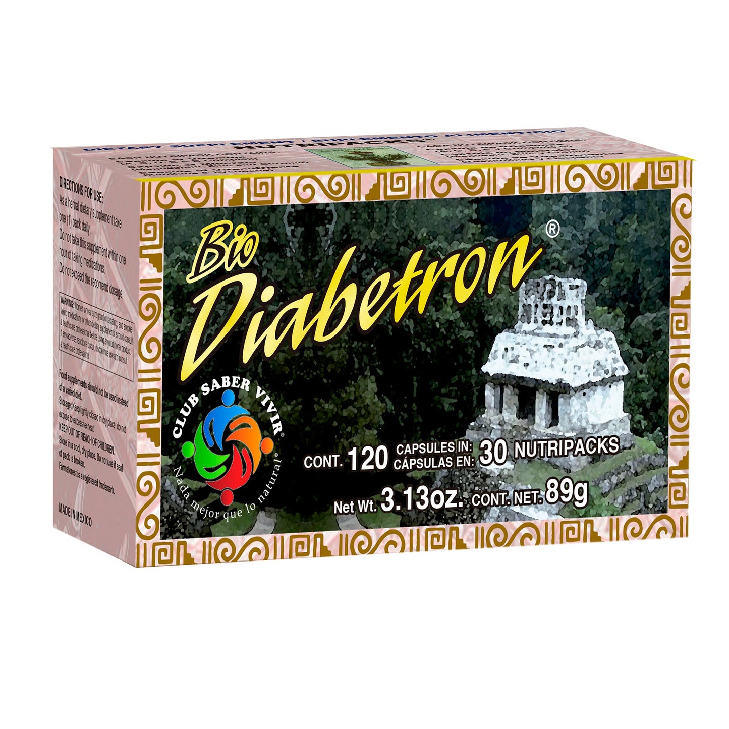 Cápsulas BIO DIABETRON ® vitaminas, minerales y vitanutrientes frasco 90