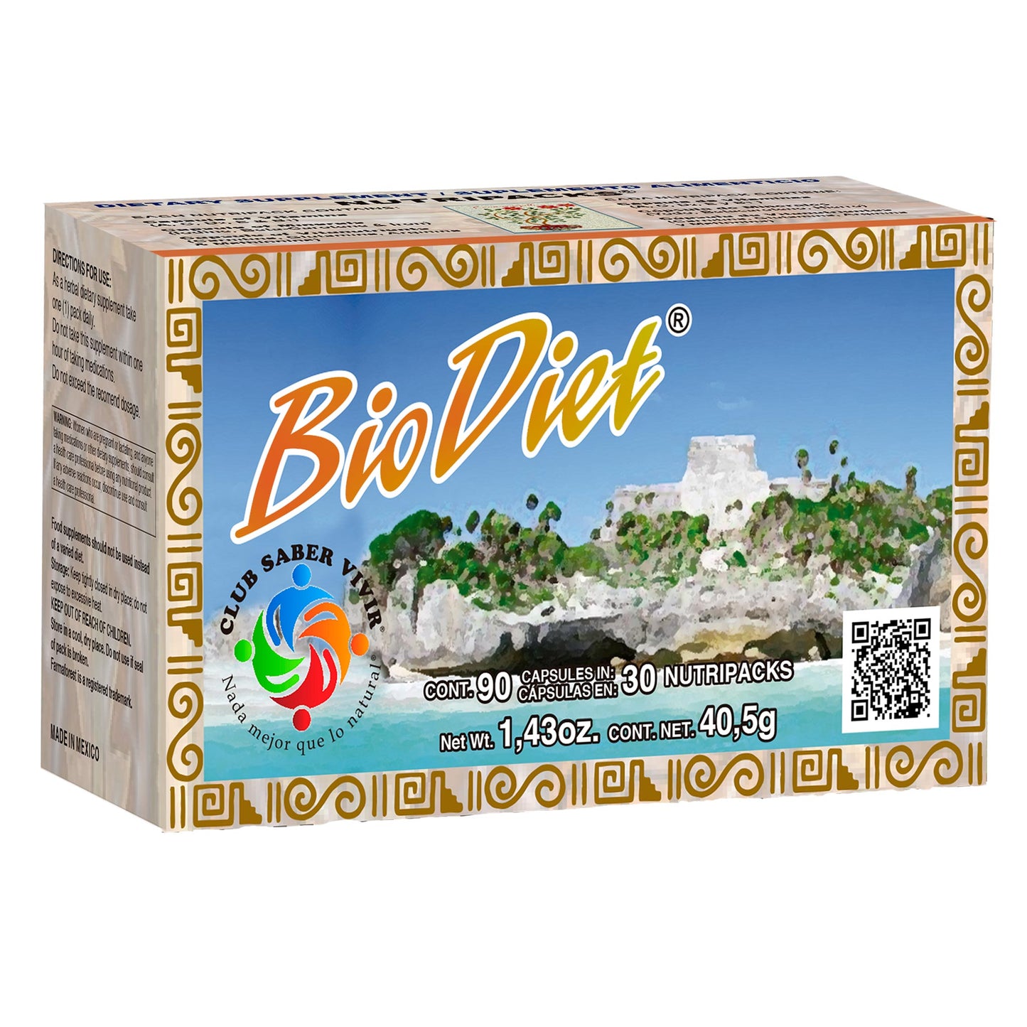 Cápsulas BIODIET ® vitaminas, minerales y vitanutrientes frasco 90u
