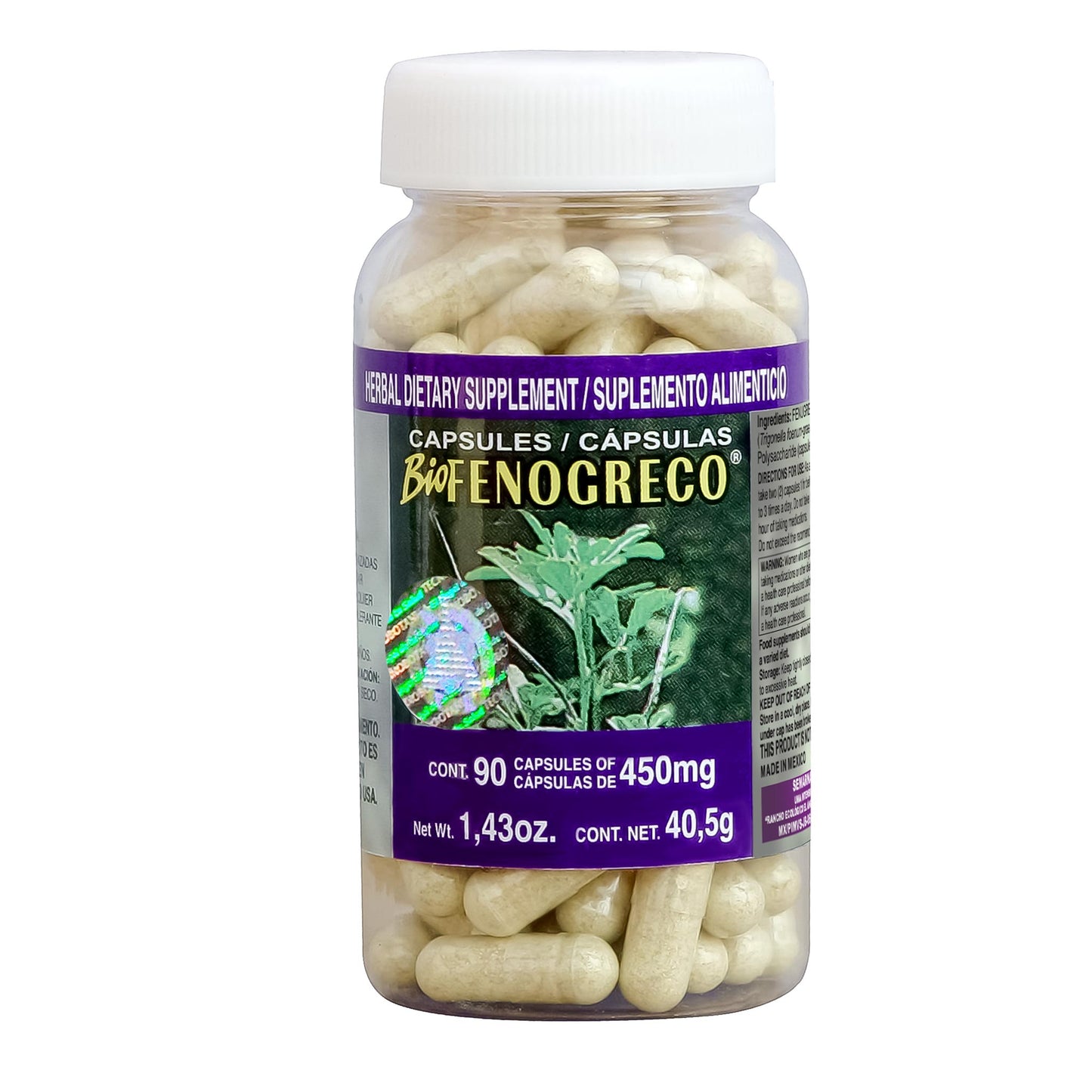 Cápsulas BIOFENOGRECO ® fenogreco semilla frasco 90u