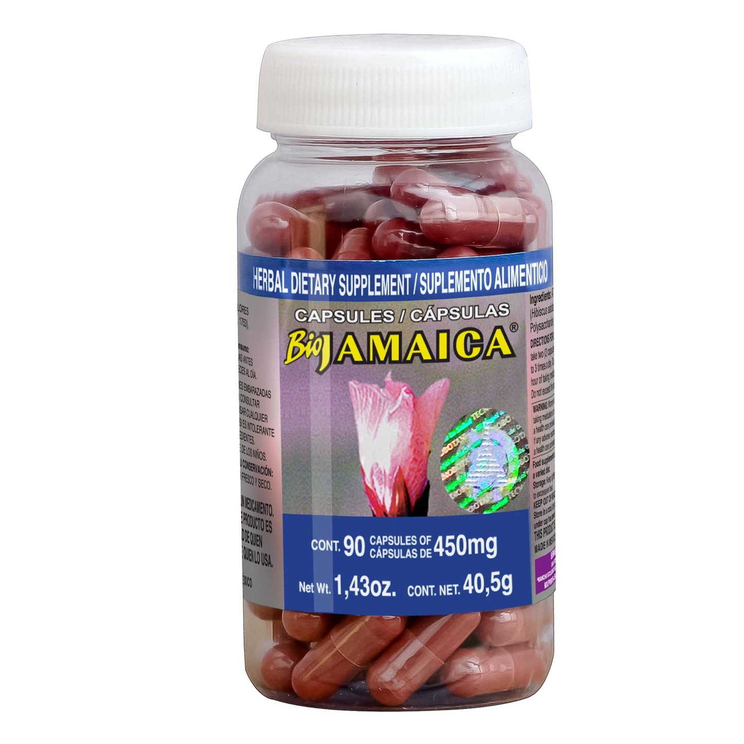Cápsulas BIOJAMAICA ® flor de jamaica frasco 90