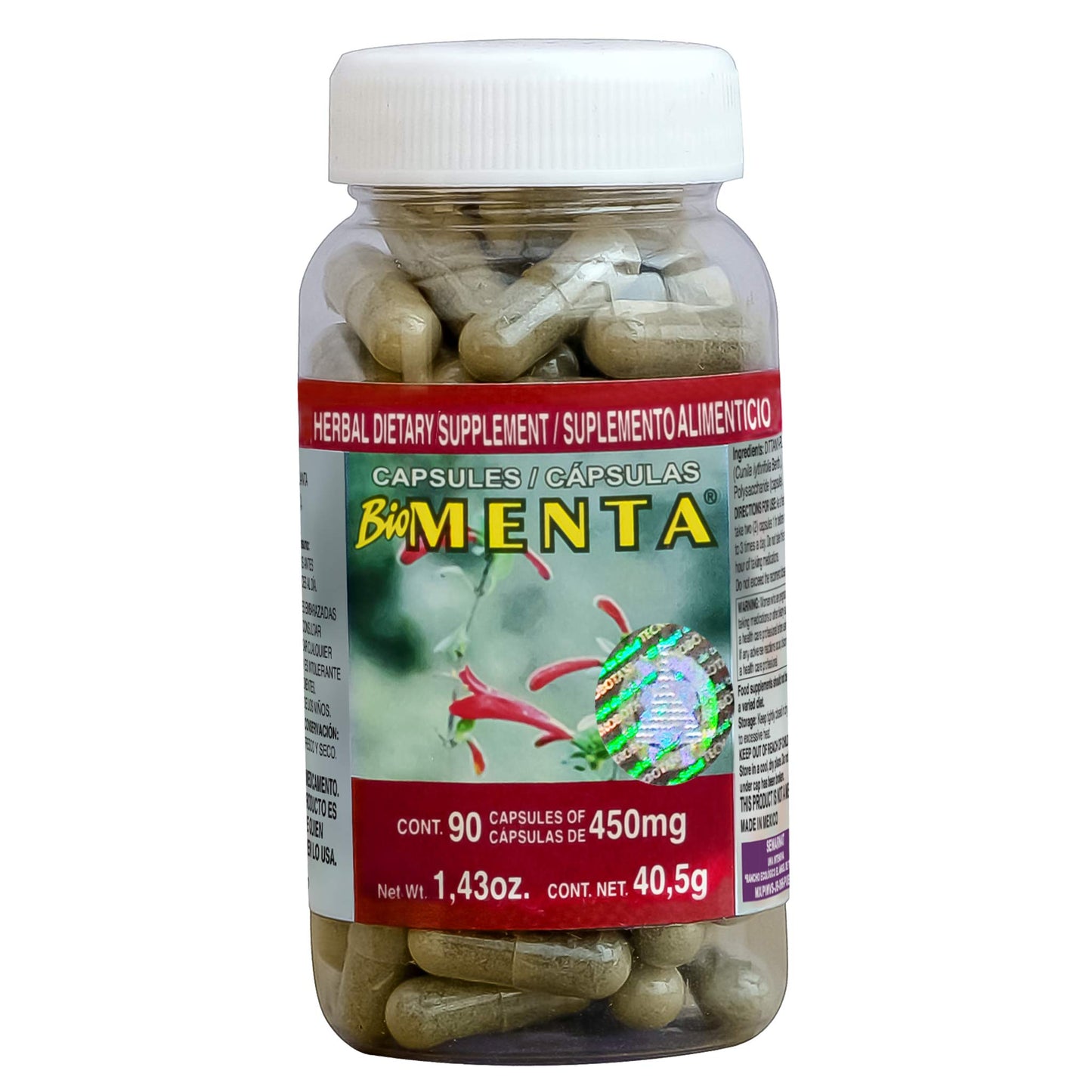 Cápsulas BIOMENTA ® poleo de monte frasco 90