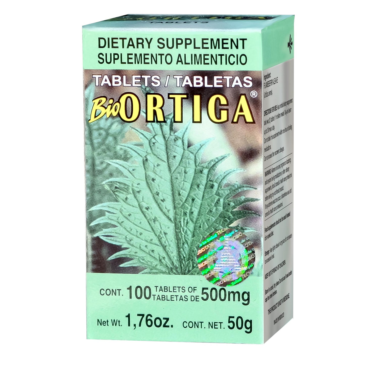 Tabletas BIOORTIGA ® ortiga delgada caja frasco 100