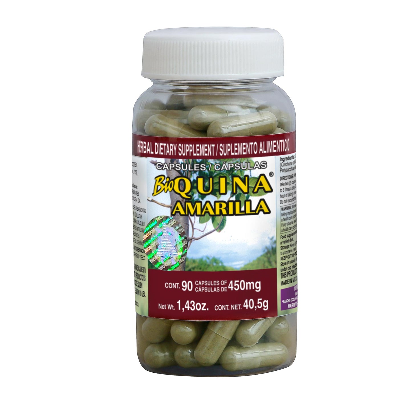 Cápsulas BIOQUINA ® quina amarilla frasco 90