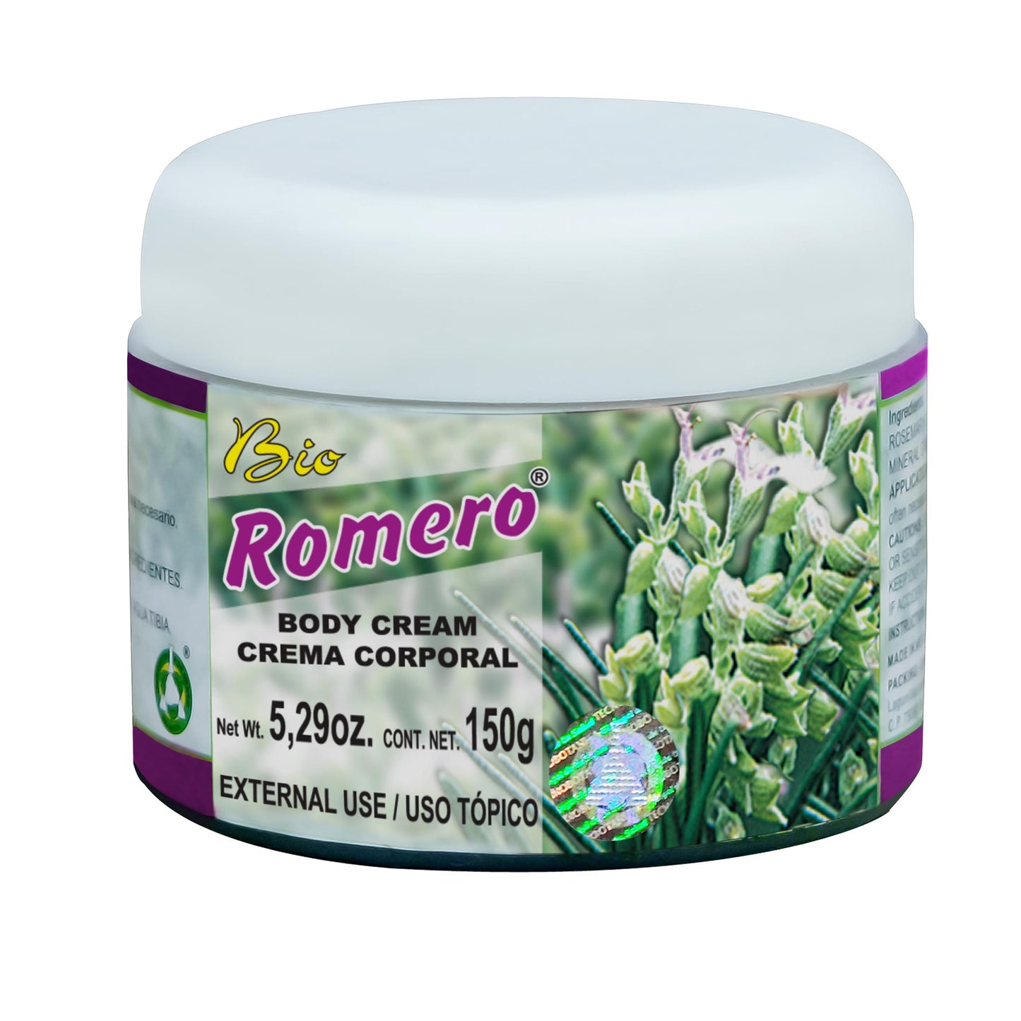 Crema corporal GELROMERO ® hojas de romero tarro 150g