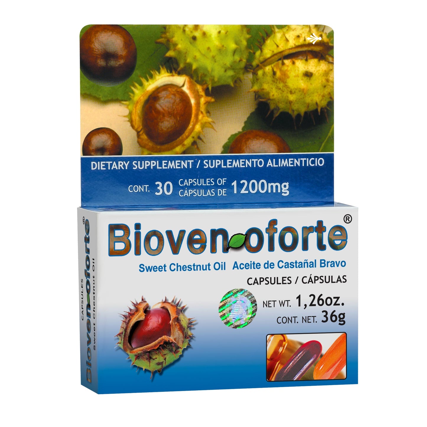 Cápsulas BIOVENOFORTE ® aceite de castañal bravo caja blister 30