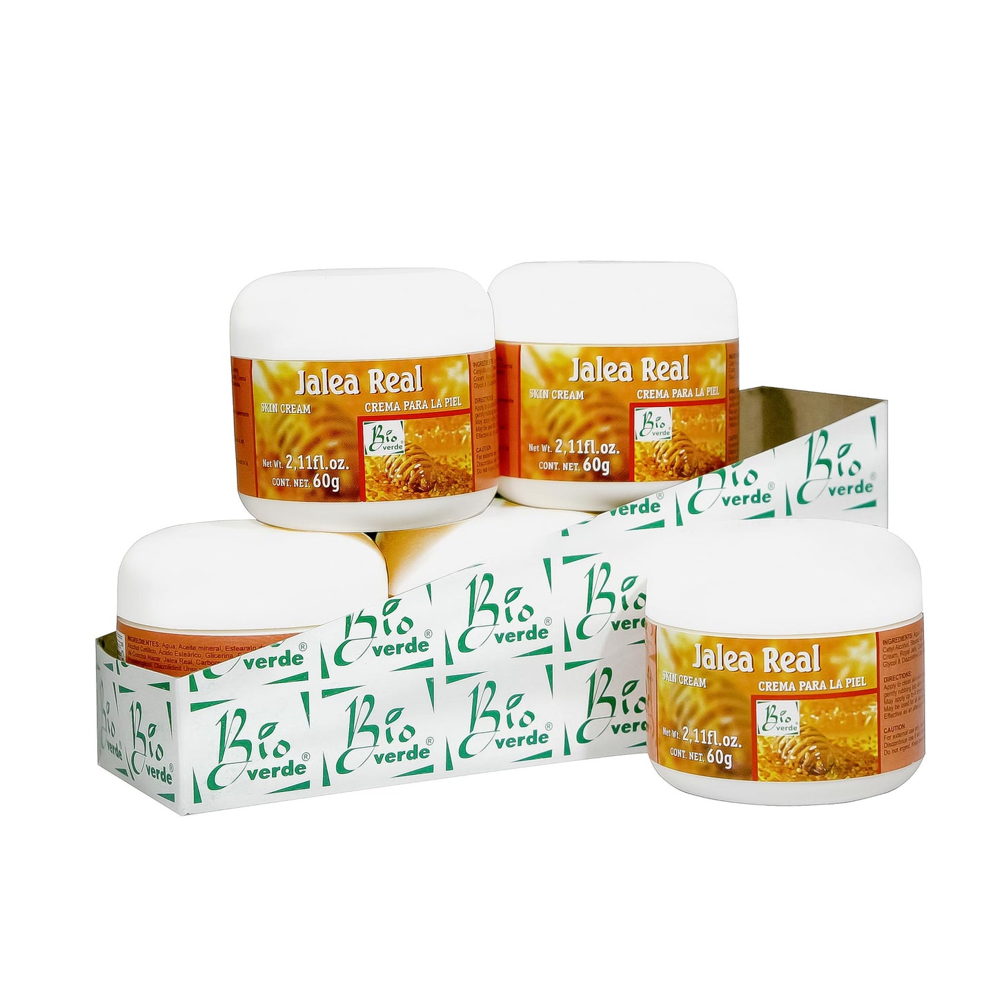 Crema facial BIOVERDE ® jalea real 6 tarros de 60g
