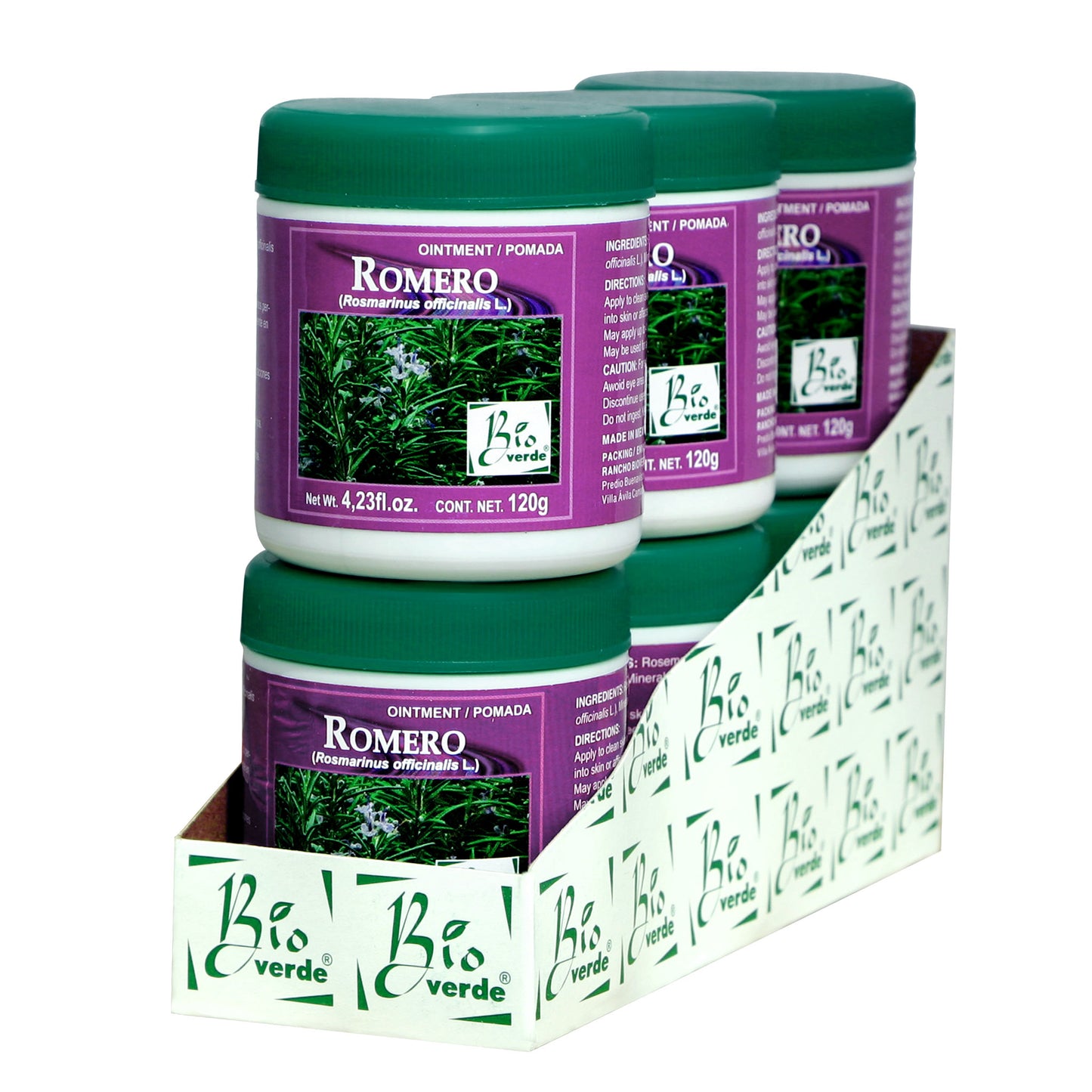 Pomada BIOVERDE ® aceite de romero 6 tarros de 120g