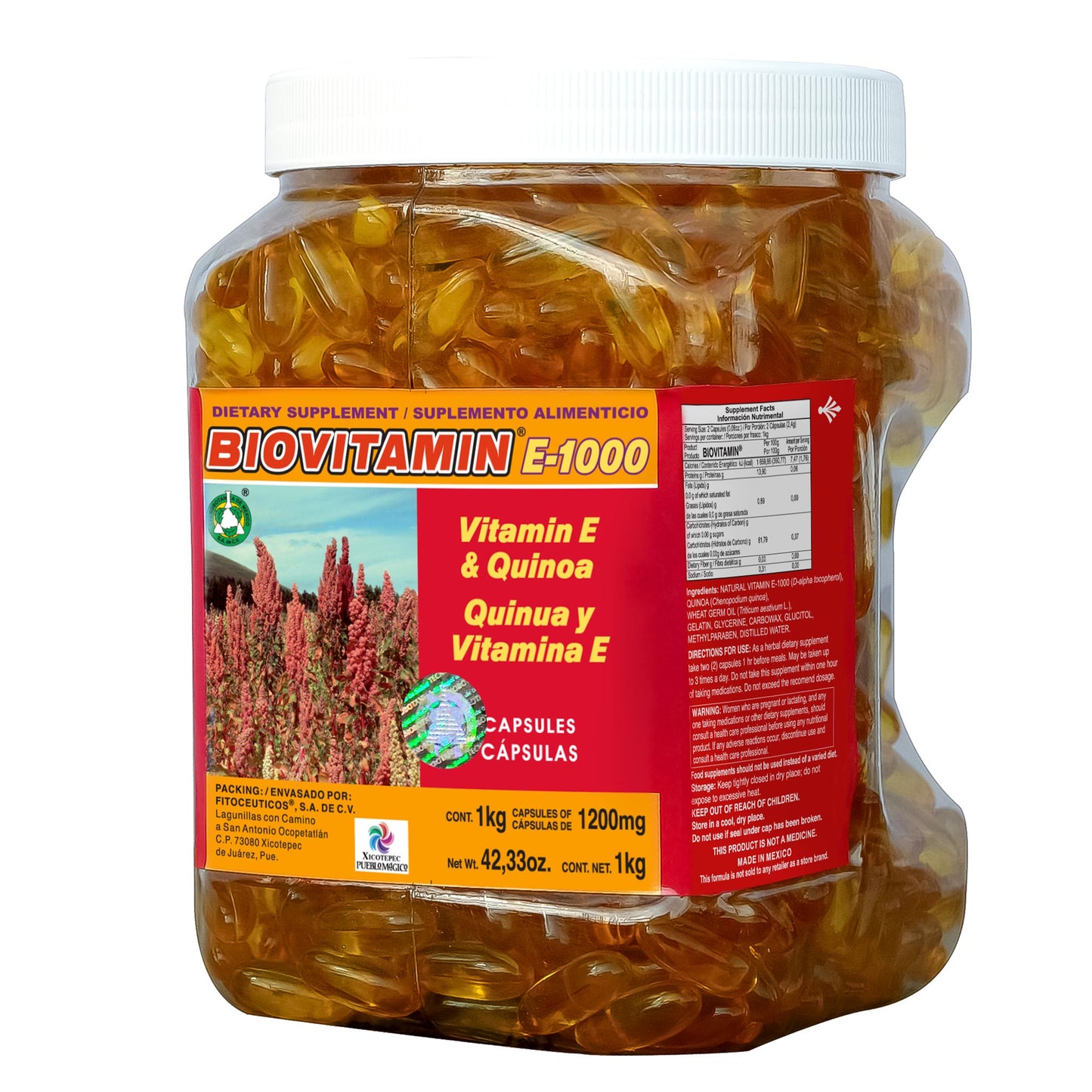 Cápsulas BIOVITAMIN ® quinua y vitamina E bote 1kg