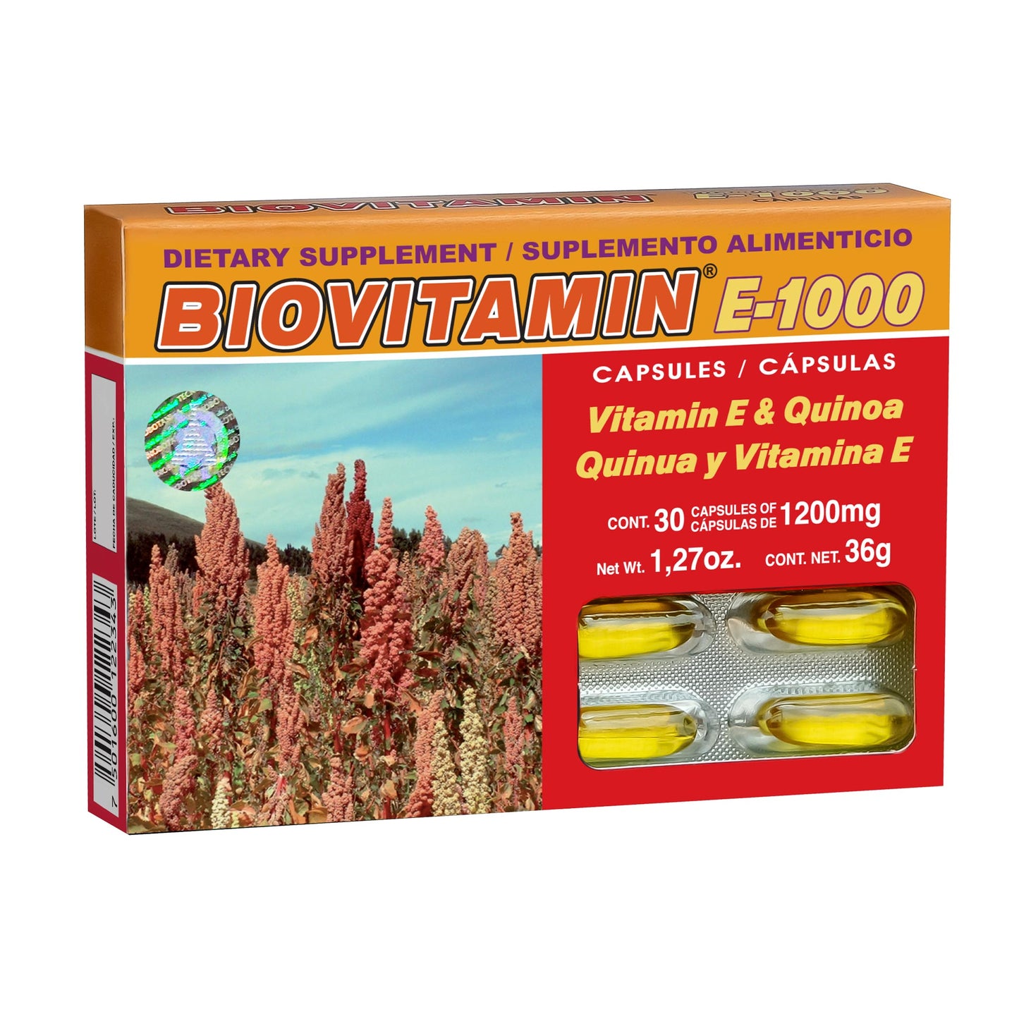 Cápsulas BIOVITAMIN ® quinua y vitamina E caja blister 30