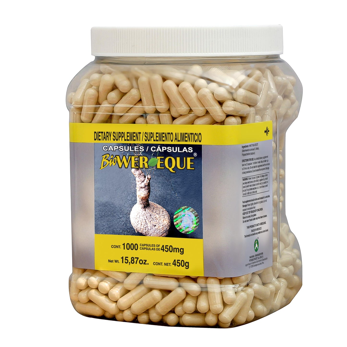 Cápsulas BIOWEREQUE ® raíz de hantyax bote 1000