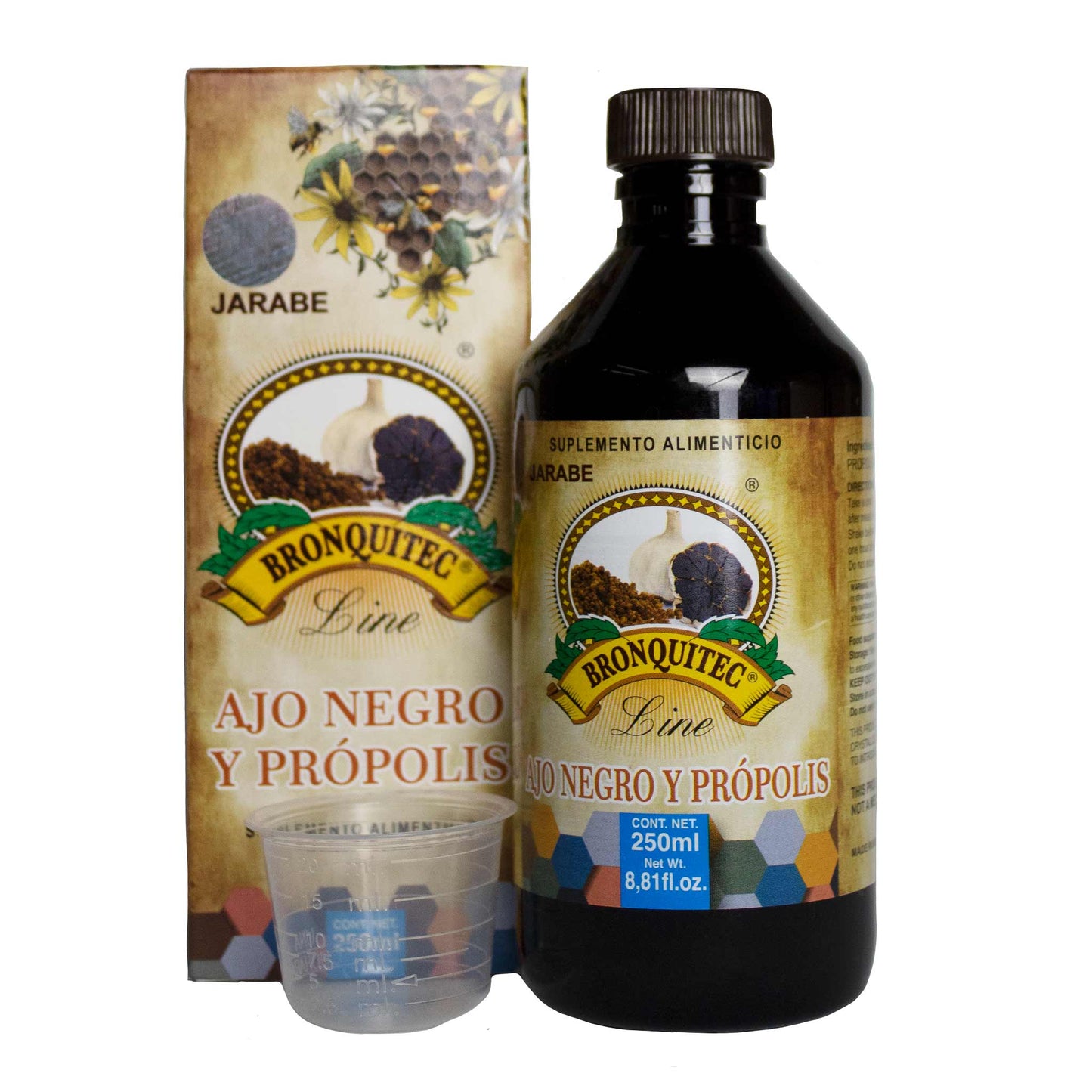 Jarabe BRONQUITEC ® ajo negro y própolis caja frasco 250ml