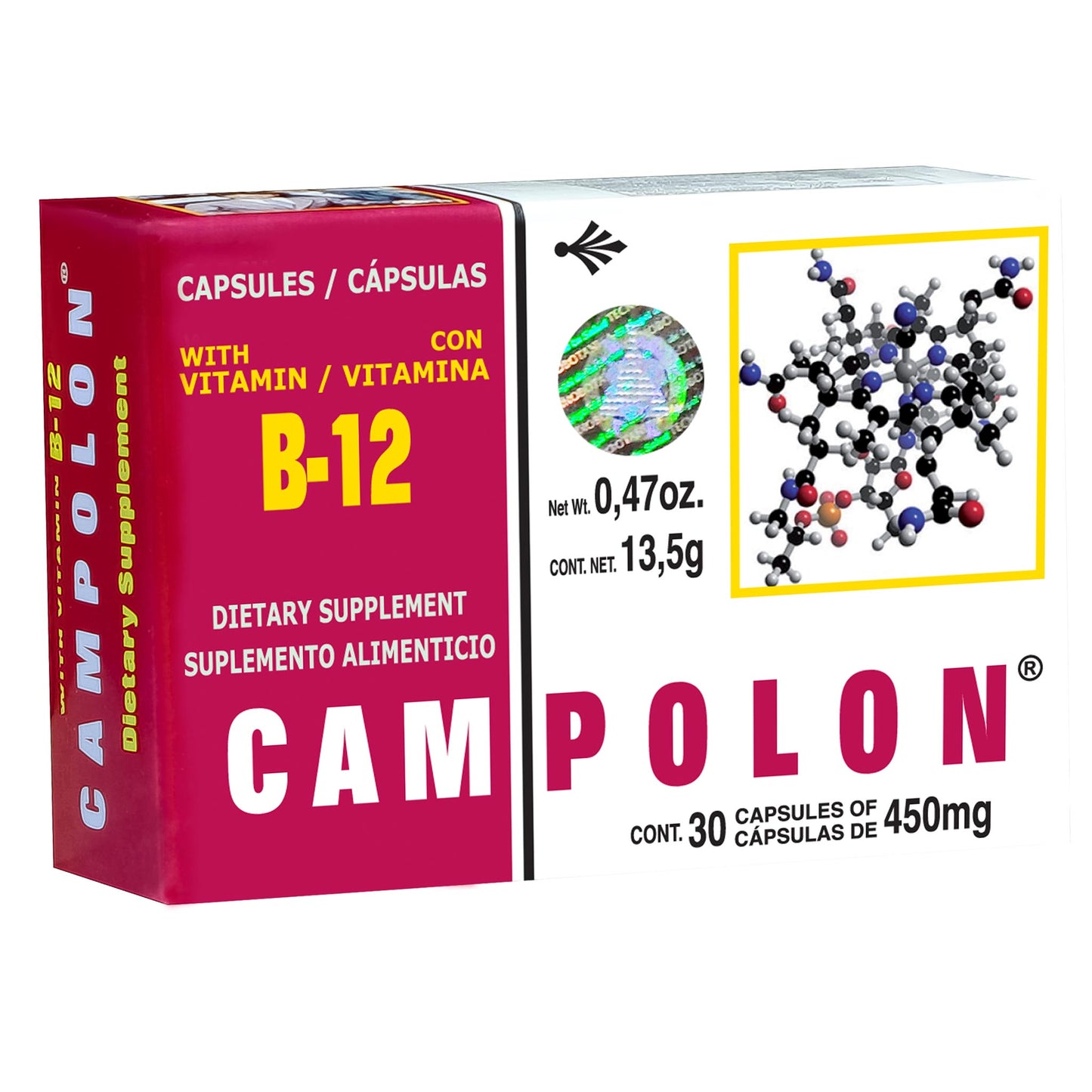 Cápsulas CAMPOLON ® vitamina B12 caja blister 30u