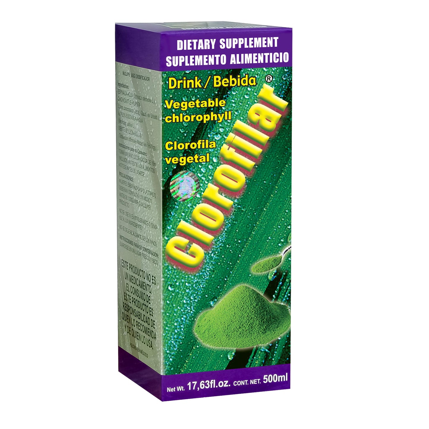 Bebida CLOROFILAR ® clorofila vegetal botella 500ml